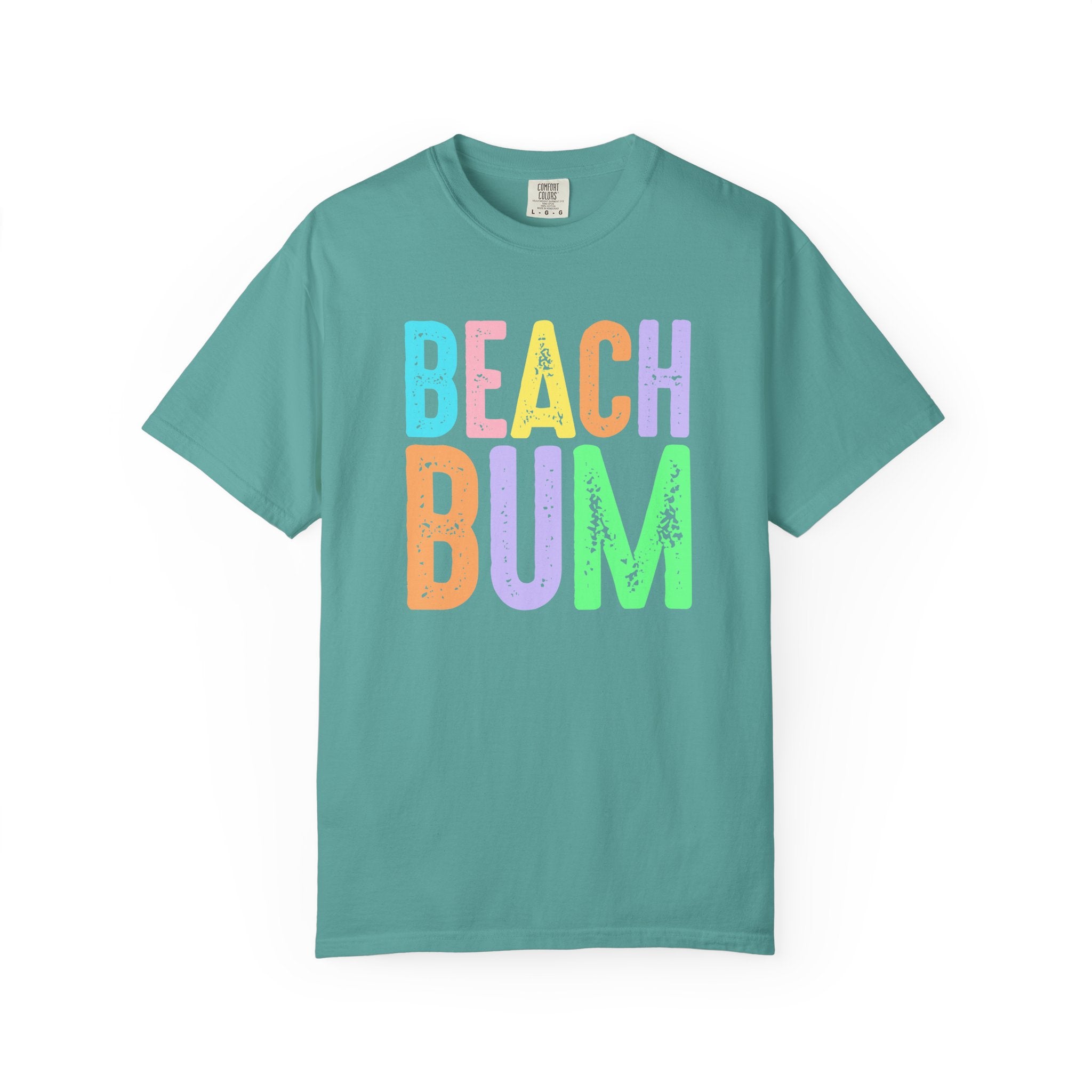 Beach Bum Summer T-Shirt — Bright Colorful Beach Tee - Midnight Eye, LLC