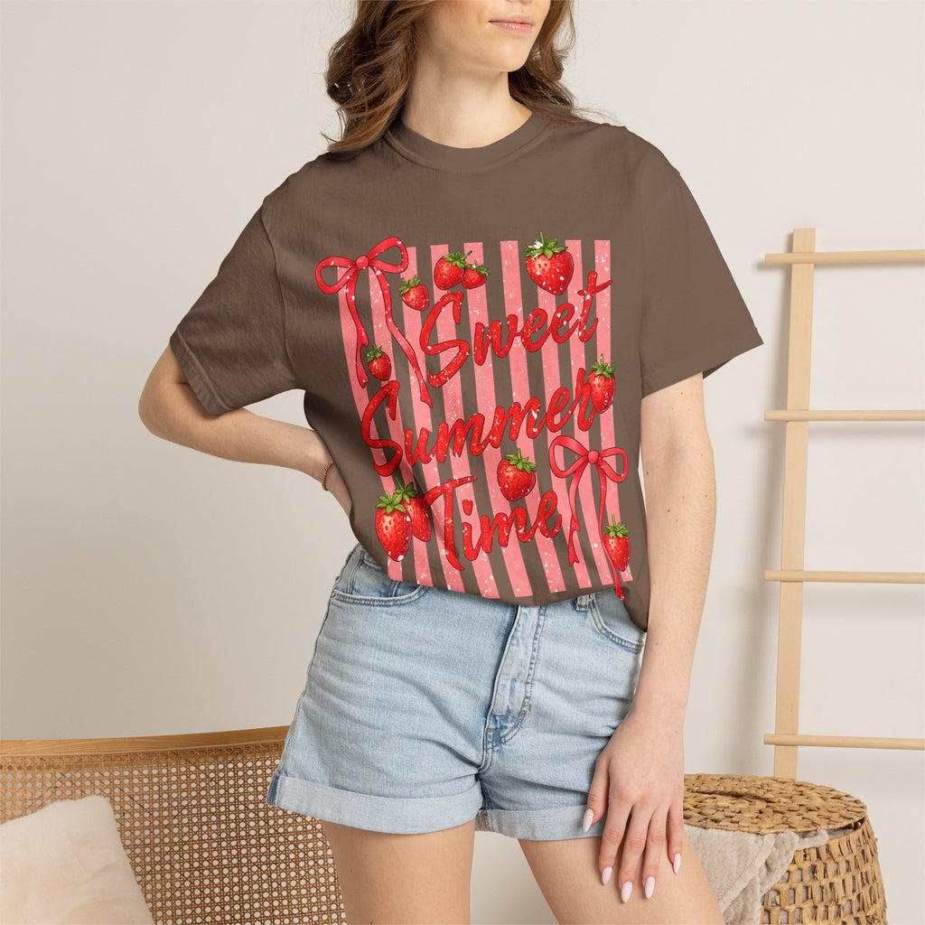Sweet Summer Time Strawberry Graphic T-Shirt - Cute Summer T-Shirt - Fruit Tee. Midnight Eye, LLC 