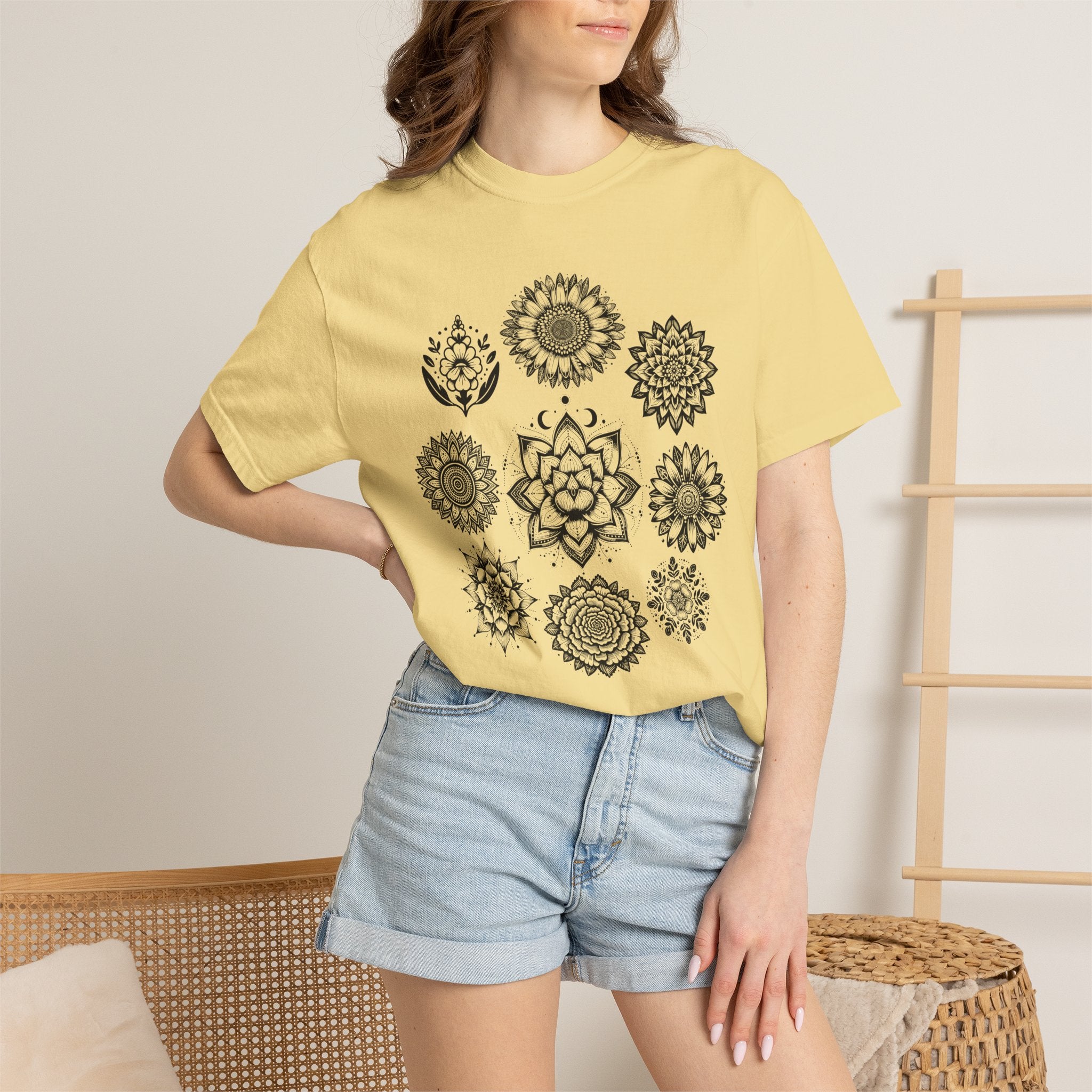 Boho Flower Collage T-Shirt - Floral Graphic Tee