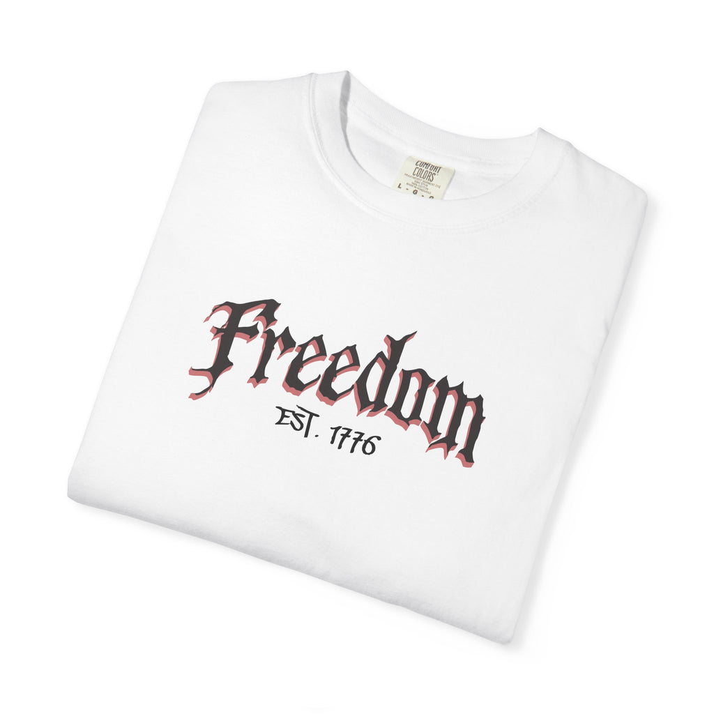 Freedom Skull Tee — Gothic Skull Wings with Distressed American Flag - Streetwear T-Shirt - Midnight Eye, LLC