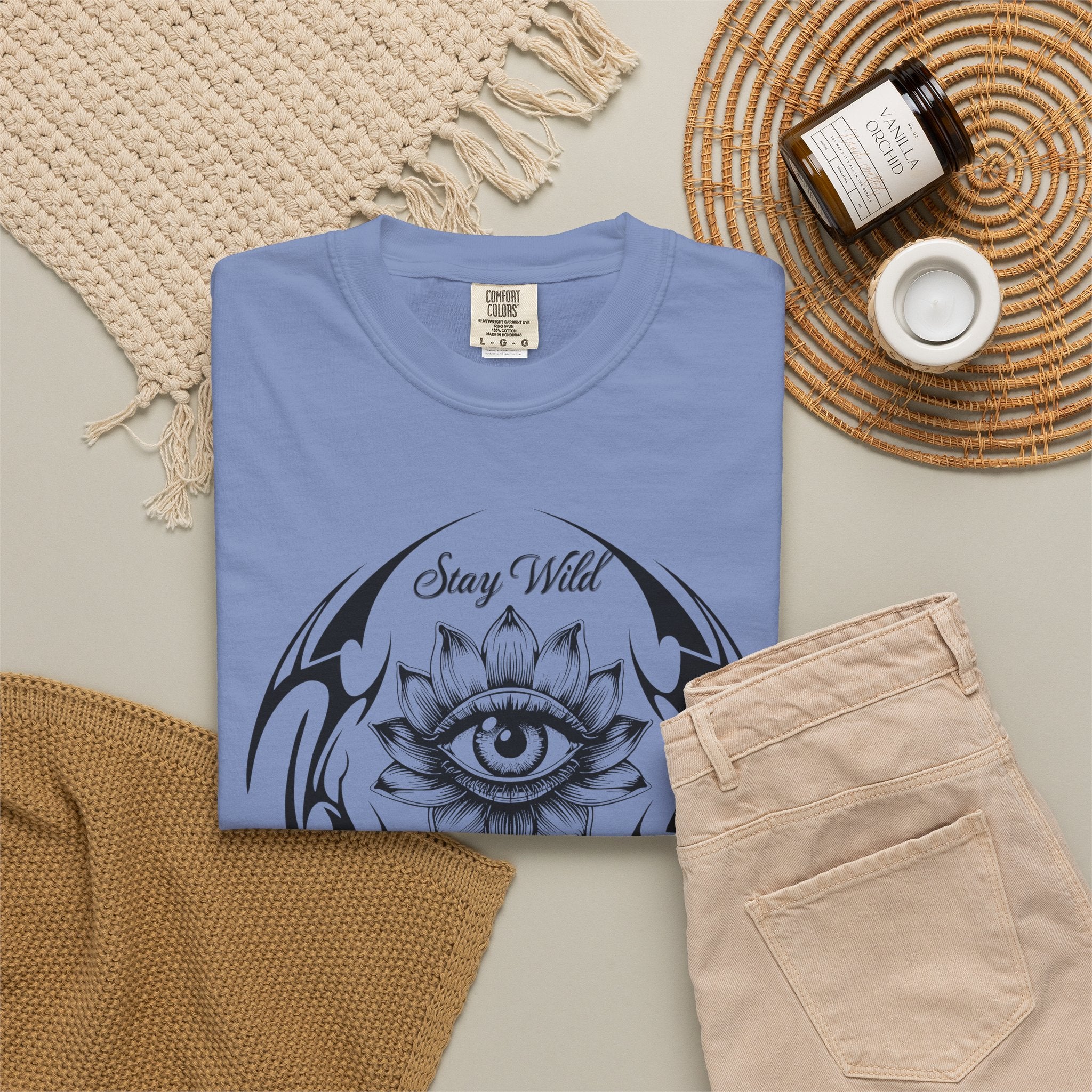 Lotus Eye Graphic T-Shirt — Cybergoth / Cyberpunk Floral Tee. Midnight Eye, LLC