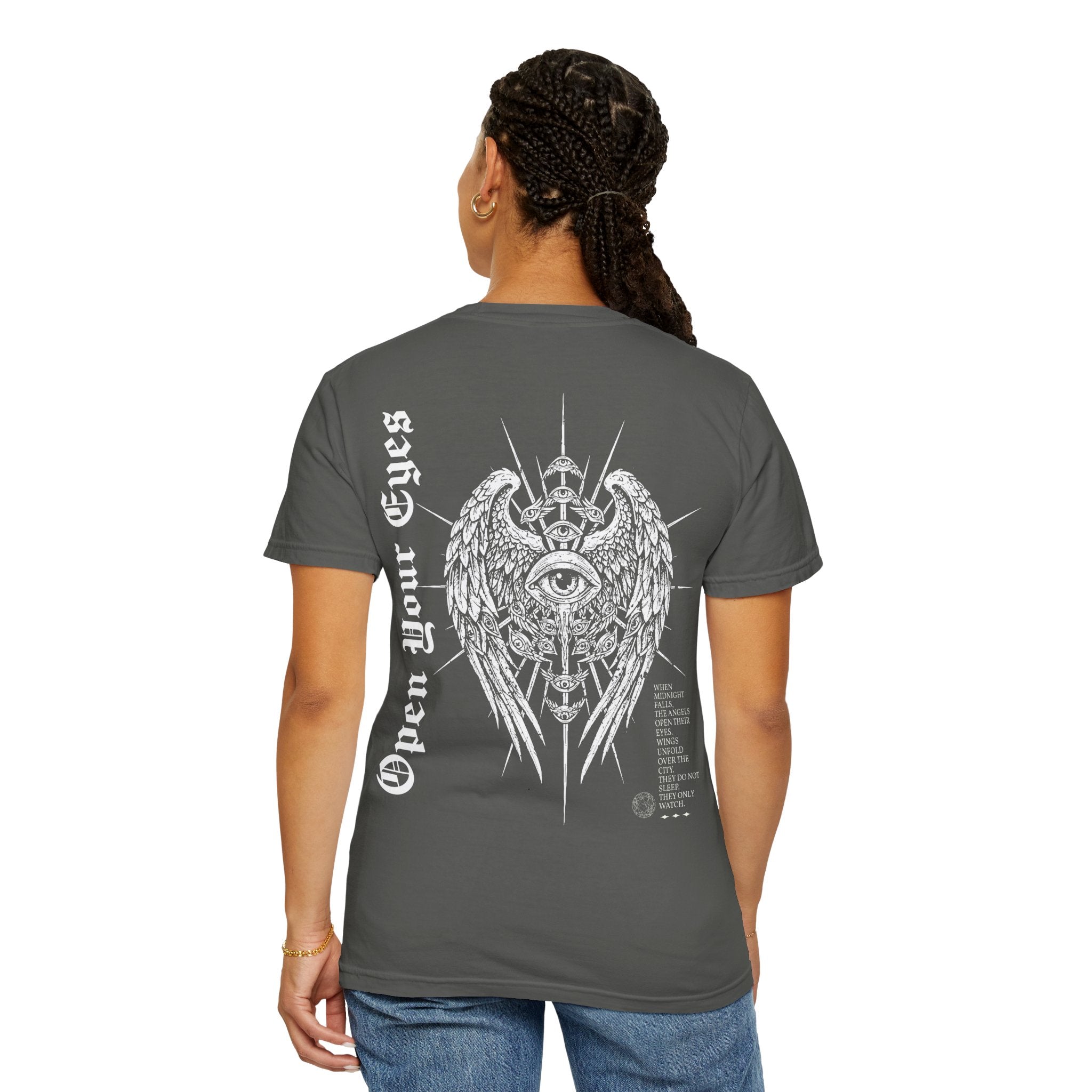Winged - Eye & Red Rose Graphic T-Shirt - Gothic Tee - Rock Band T-Shirt - Streetwear T-Shirt - Midnight Eye, LLC
