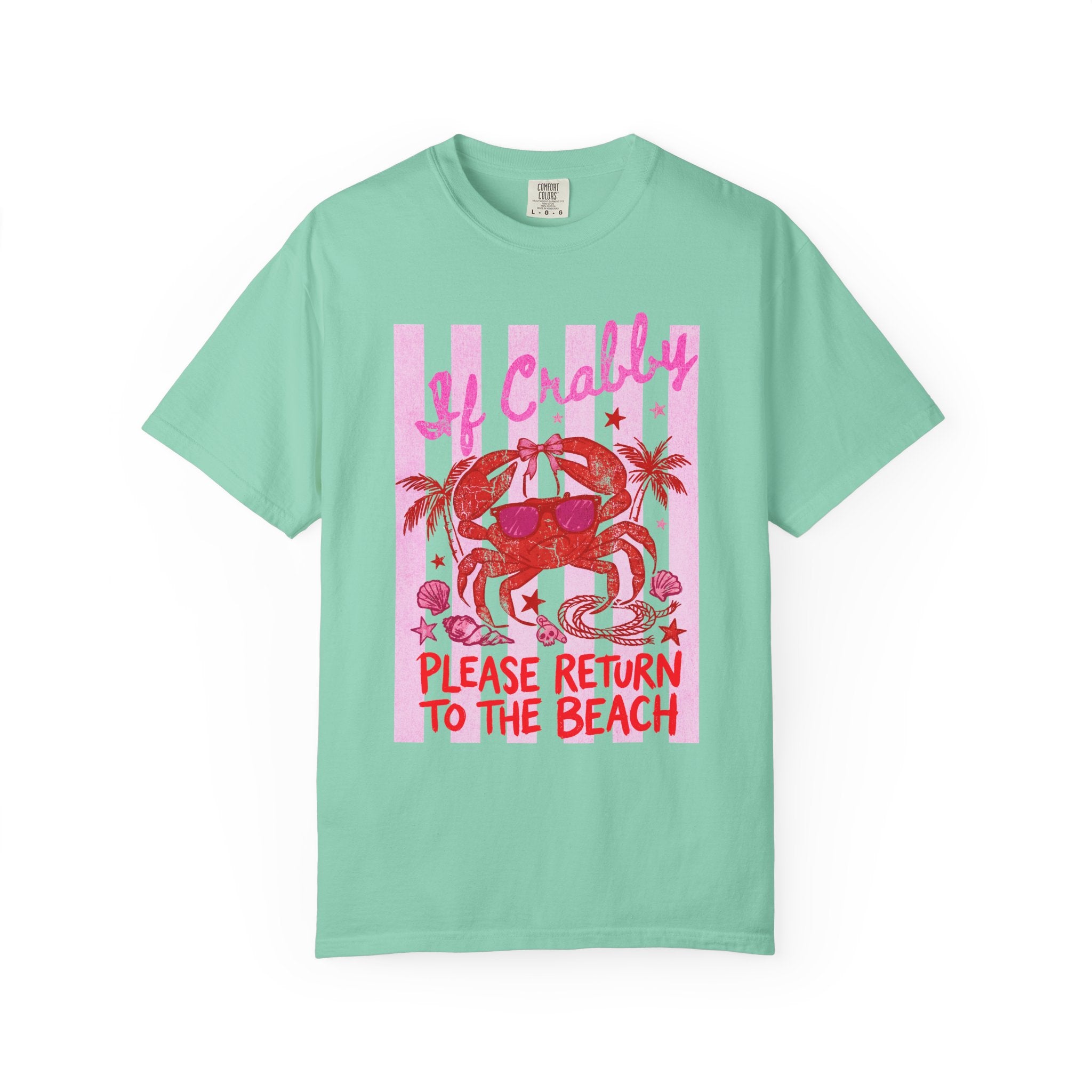 Funny Crab Beach Shirt - If Crabby, Please Return to the Beach. Summer Funny Tee - Midnight Eye, LLC