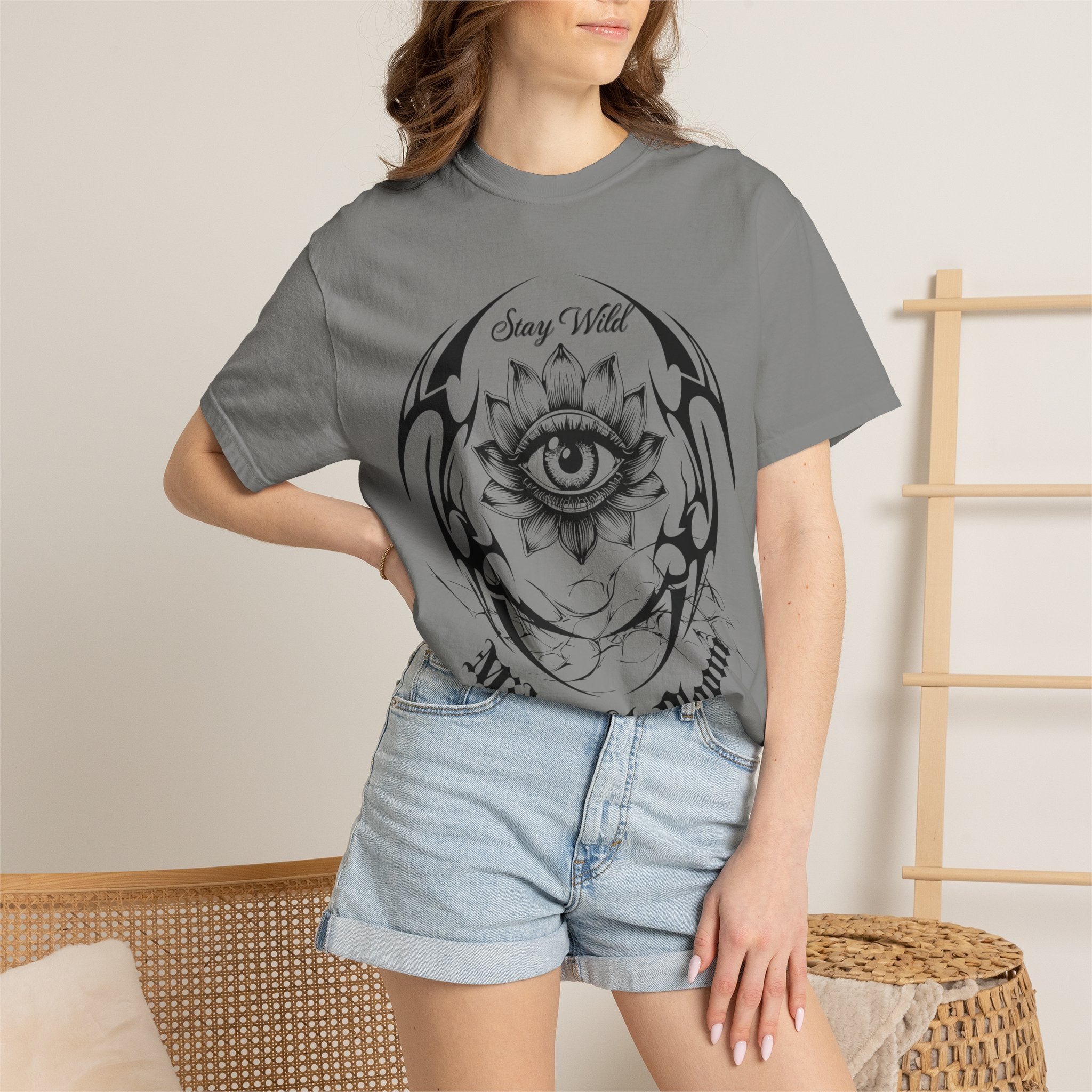 Lotus Eye Graphic T-Shirt — Cybergoth / Cyberpunk Floral Tee