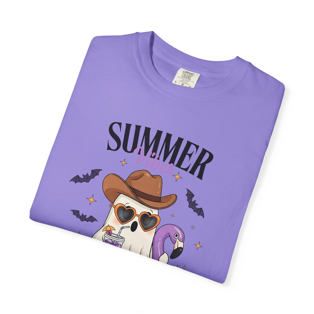 Spooky Summer Ghost T-Shirt — Cute Cowboy Hat & Sunglasses Funny Tee - Midnight Eye, LLC