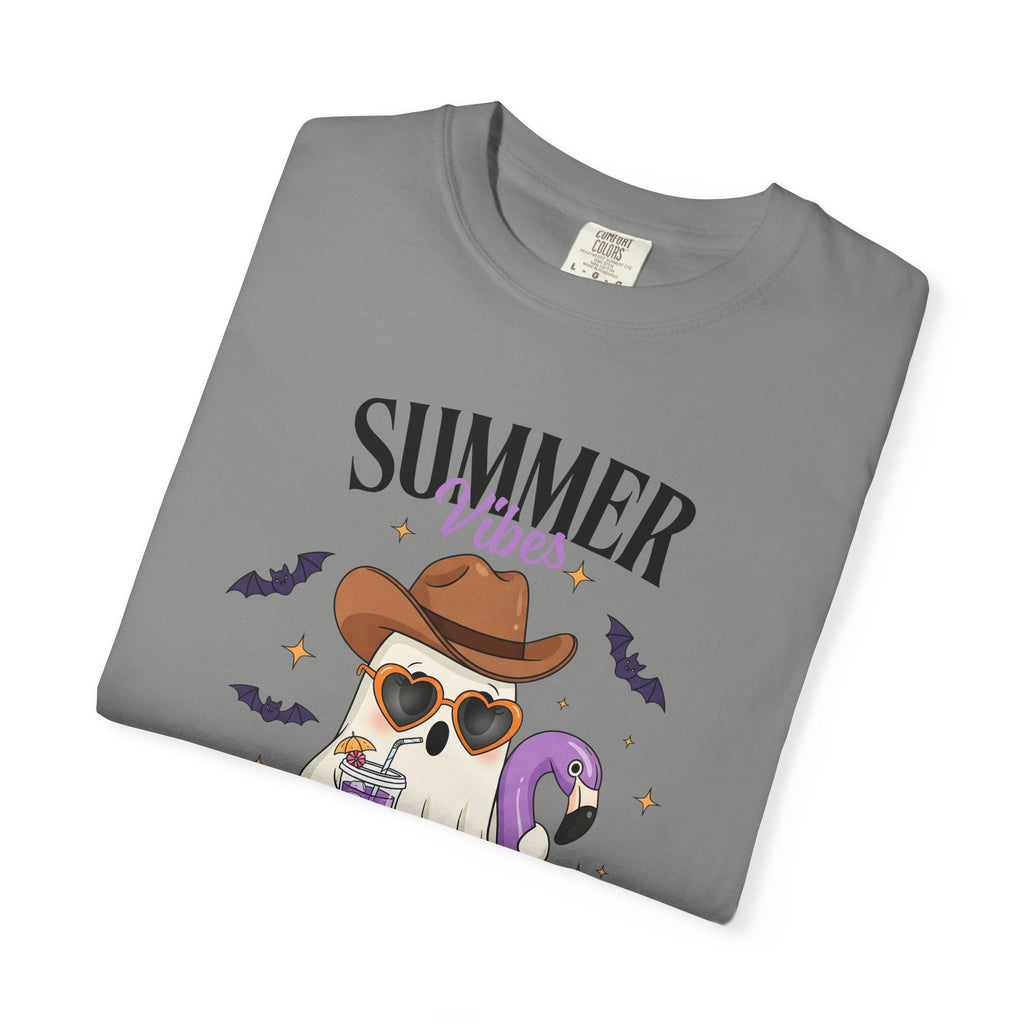 Spooky Summer Ghost T-Shirt — Cute Cowboy Hat & Sunglasses Funny Tee - Midnight Eye, LLC