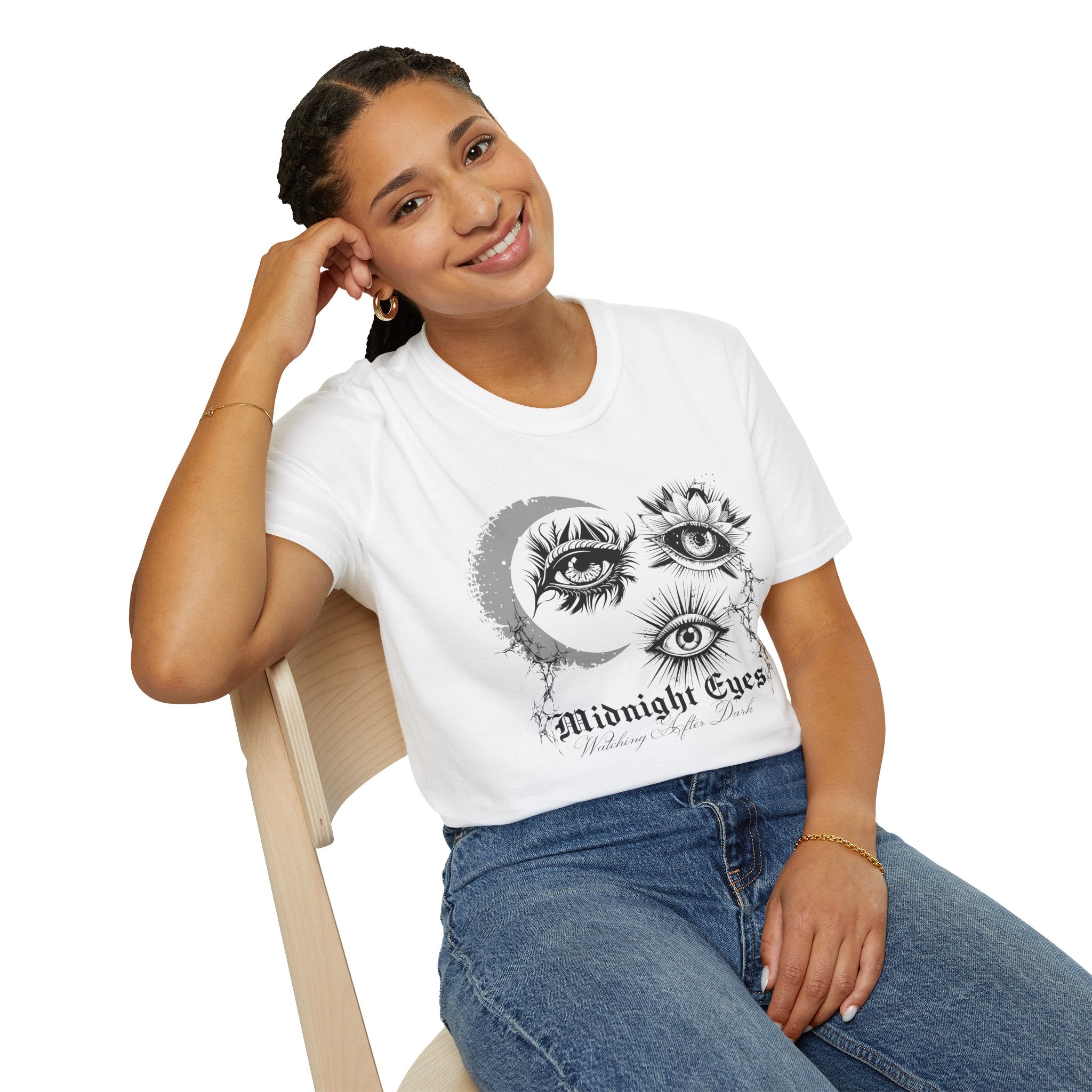 Midnight Eyes Graphic T-Shirt — Gothic Dark Aesthetic Eyes Collage Tee - Midnight Eye, LLC