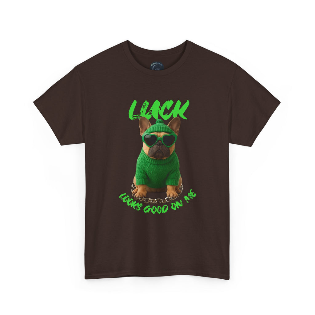 "Luck" Looks Good On Me — Pug Dog Graphic Tee - Midnight Eye, LLC