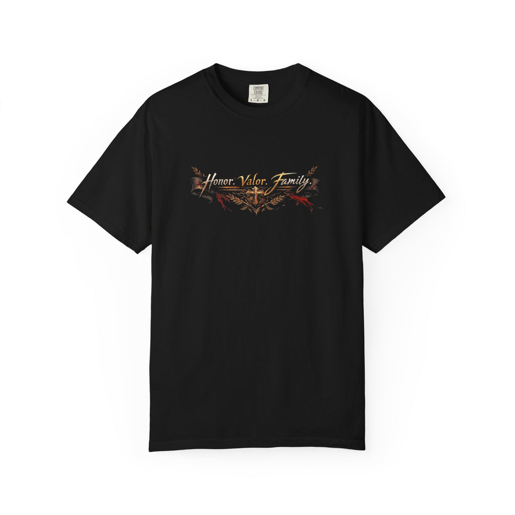 Knight Armor T-Shirt — "Honor. Valor. Family." Medieval T-Shirt - Family Inspirational Tee - Midnight Eye, LLC