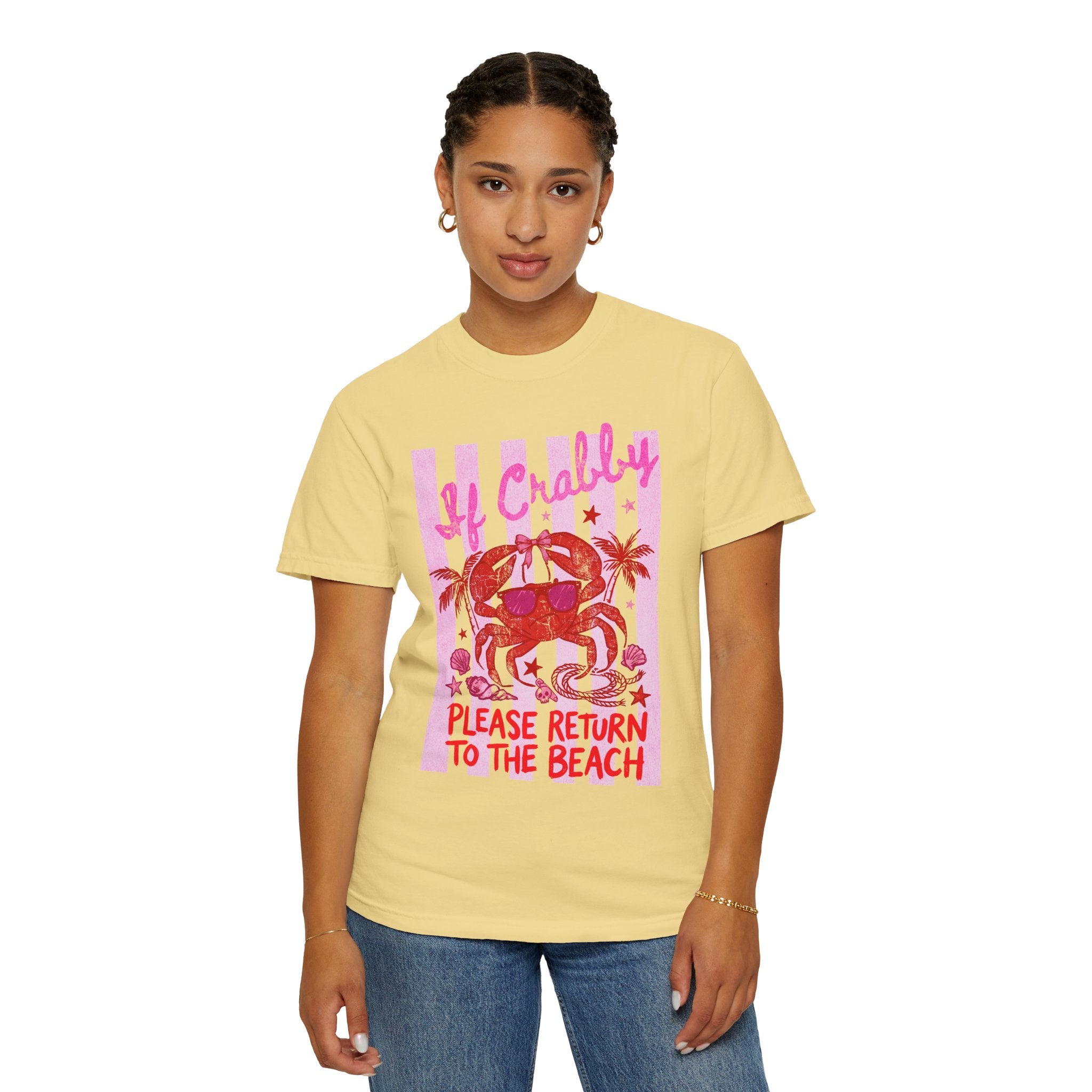 Funny Crab Beach Shirt - If Crabby, Please Return to the Beach. Summer Funny Tee - Midnight Eye, LLC