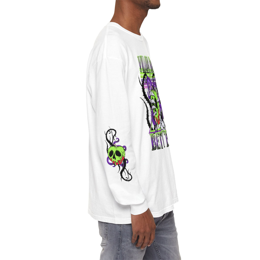 Villains Do It Better Long Sleeve Tee - Halloween Villains Graphic T-Shirt. Midnight Eye, LLC