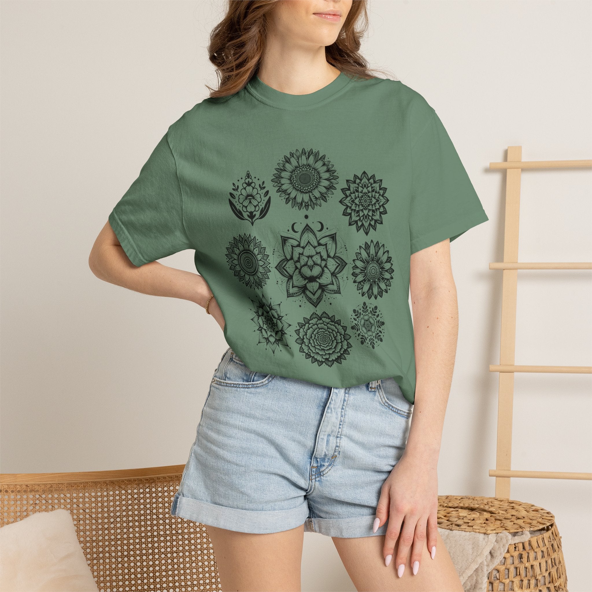Boho Flower Collage T-Shirt - Floral Graphic Tee