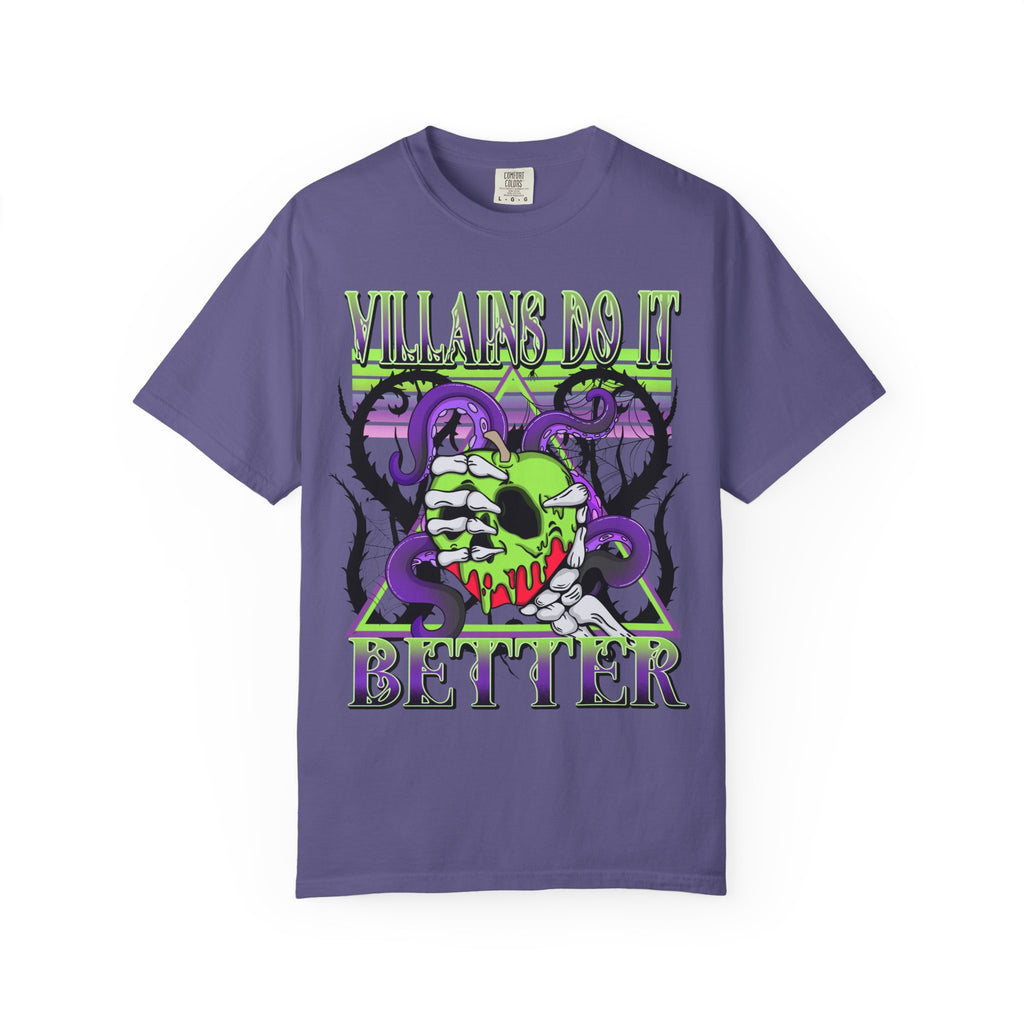 Villains Do It Better Graphic T-Shirt — Neon Monster Skull Tee. Midnight Eye, LLC