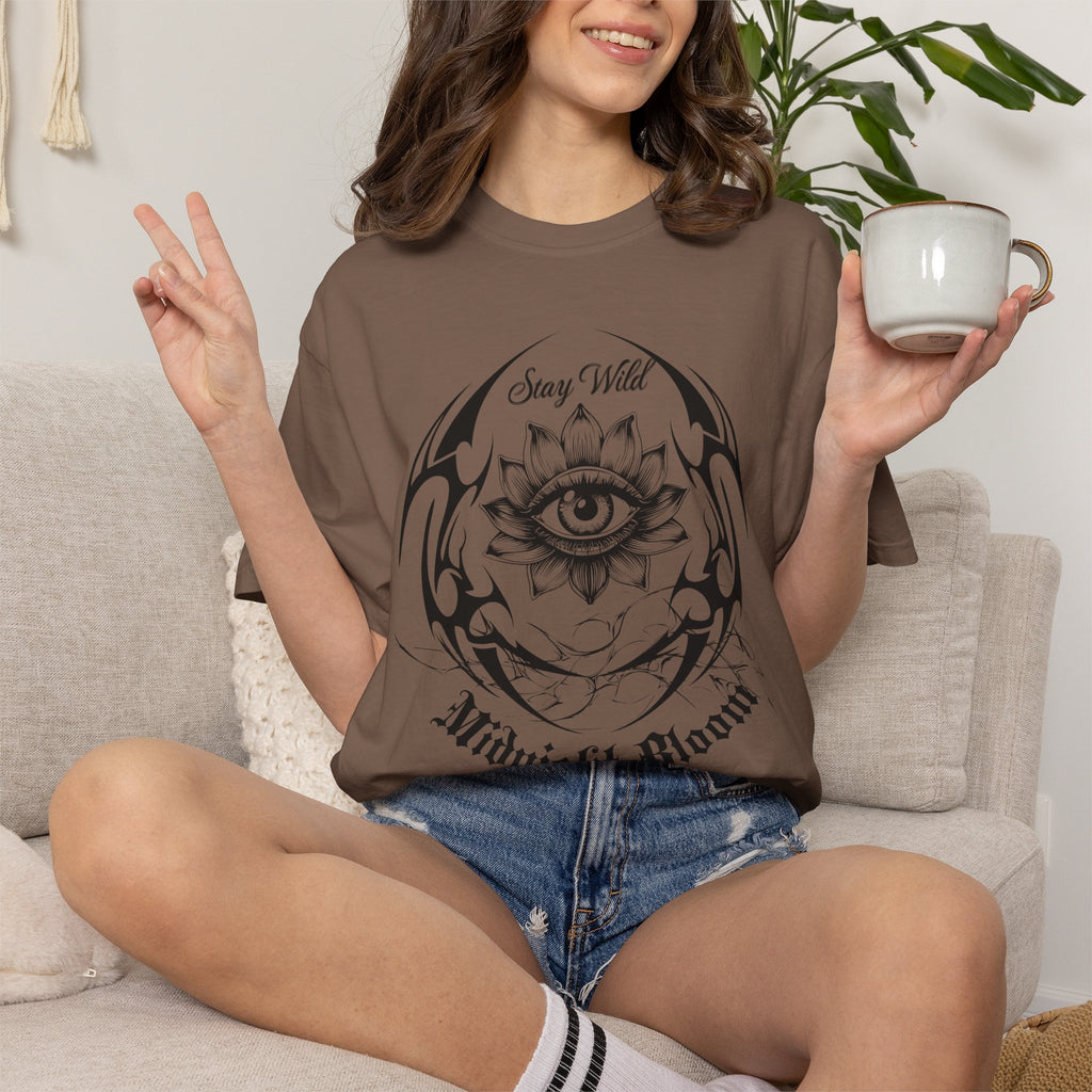 Lotus Eye Graphic T-Shirt — Cybergoth / Cyberpunk Floral Tee. Midnight Eye, LLC