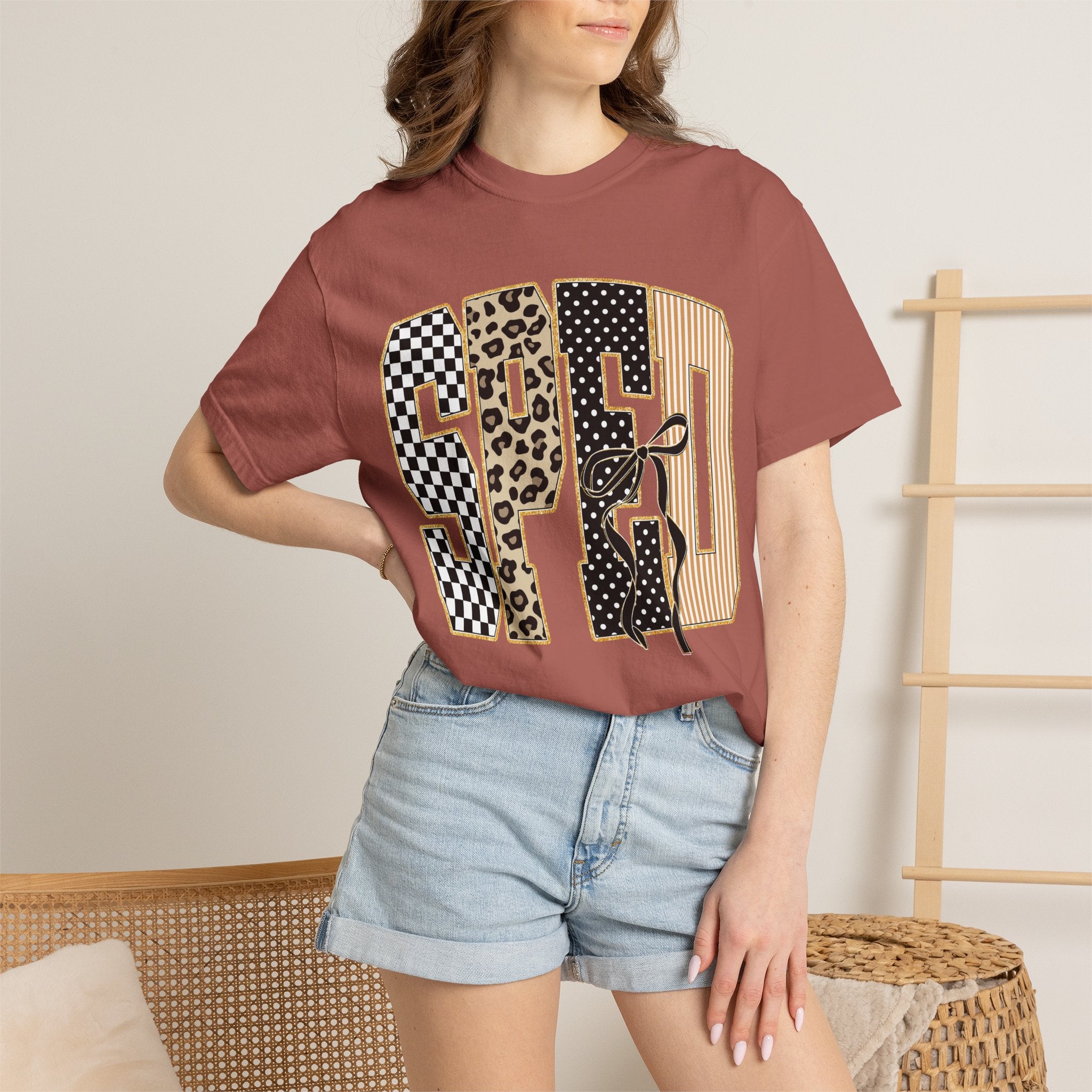 T-Shirt — Special Education Leopard & Checker Graphic Tee