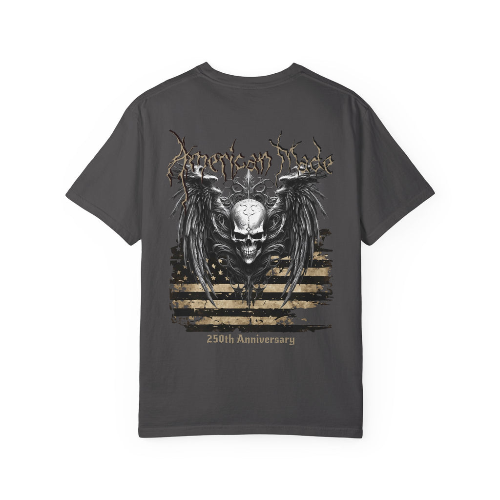 Skull Wings T-Shirt — 250th Anniversary Gothic American Flag Tee - Patriotic Tee - Midnight Eye, LLC