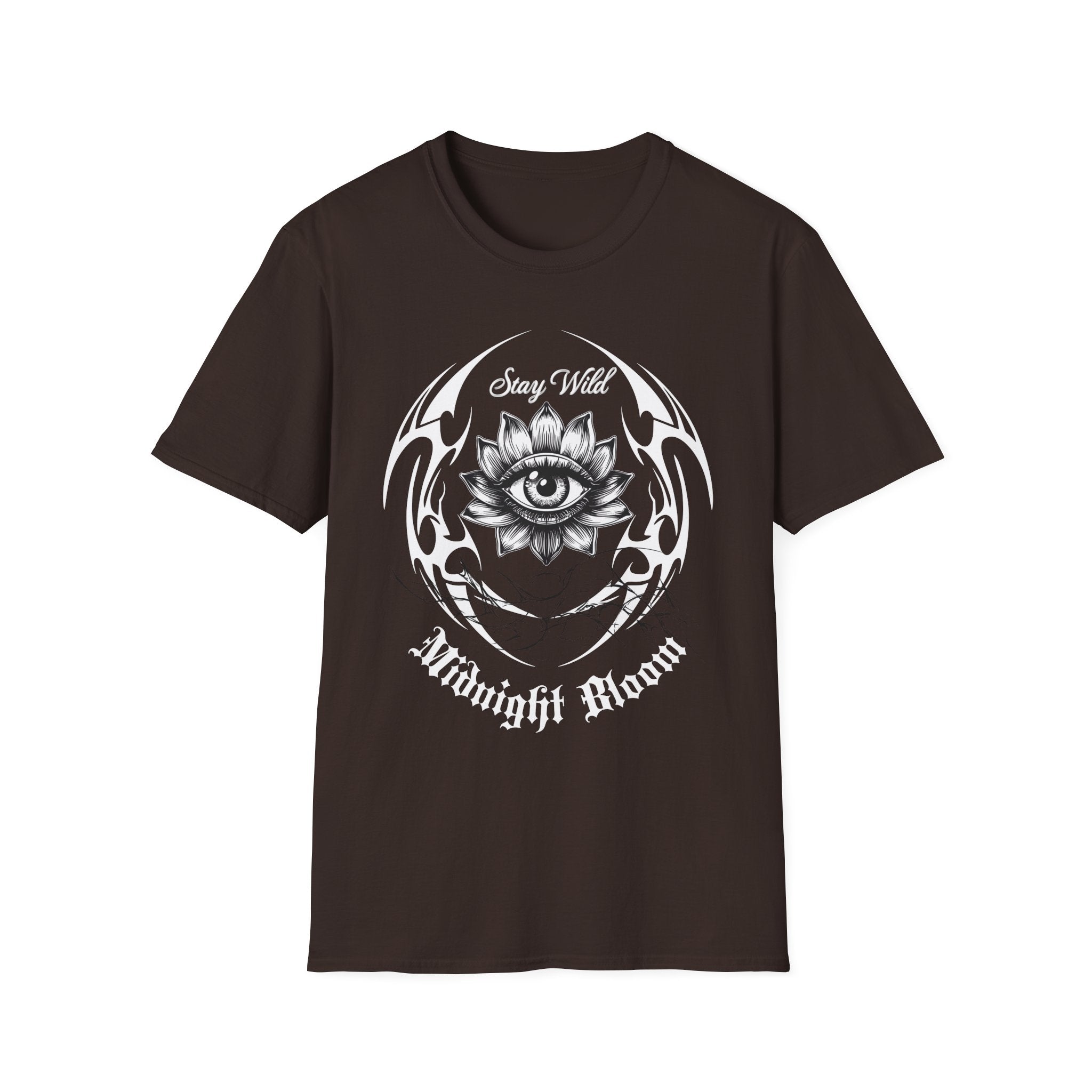 Stay Wild Midnight Moon T-Shirt — Mystical Lotus Eye Graphic Tee - Goth Tee- Dark Aesthetic T-Shirt