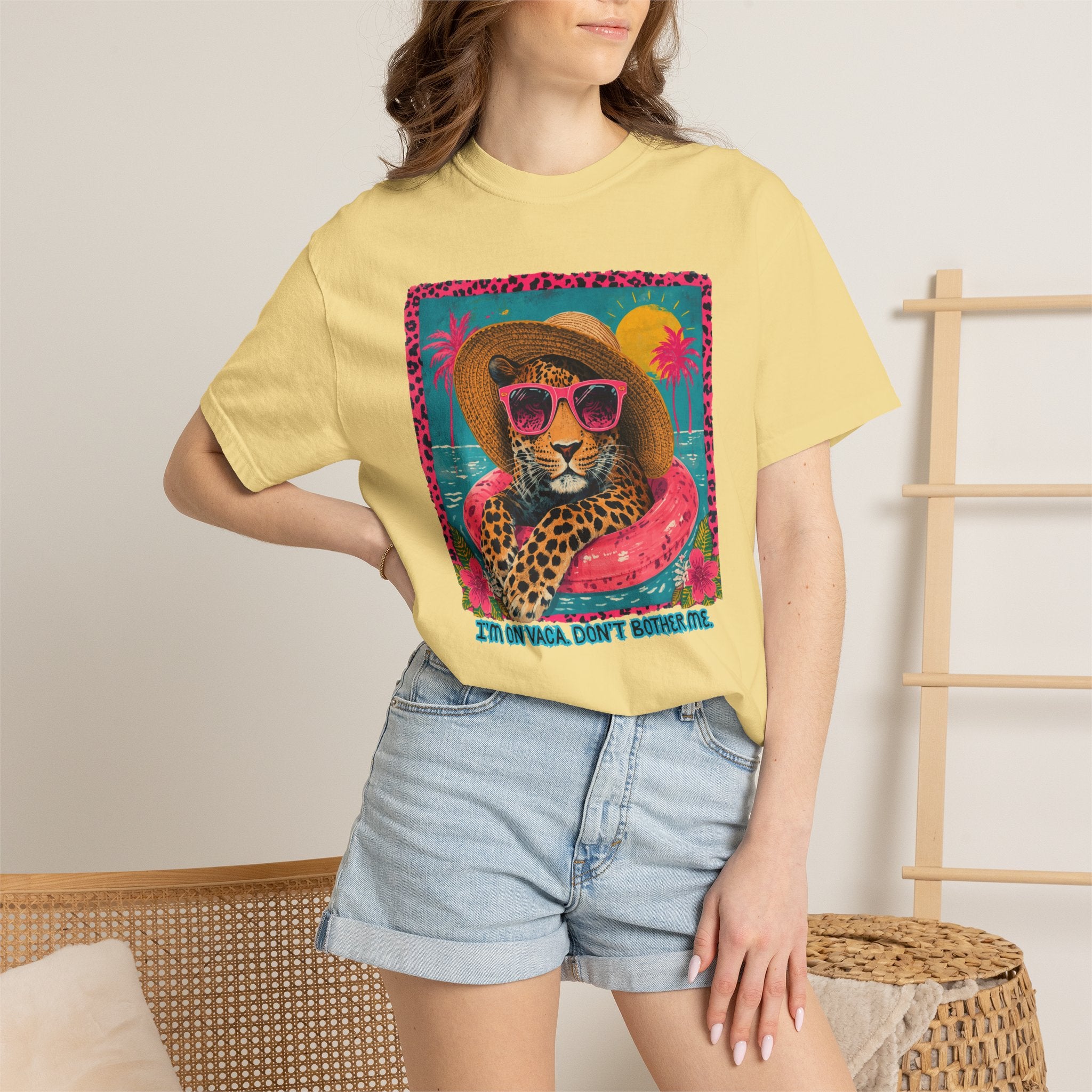 T-Shirt — Tropical Leopard in Sunglasses Summer Graphic - Sassy Vacation T-Shirt