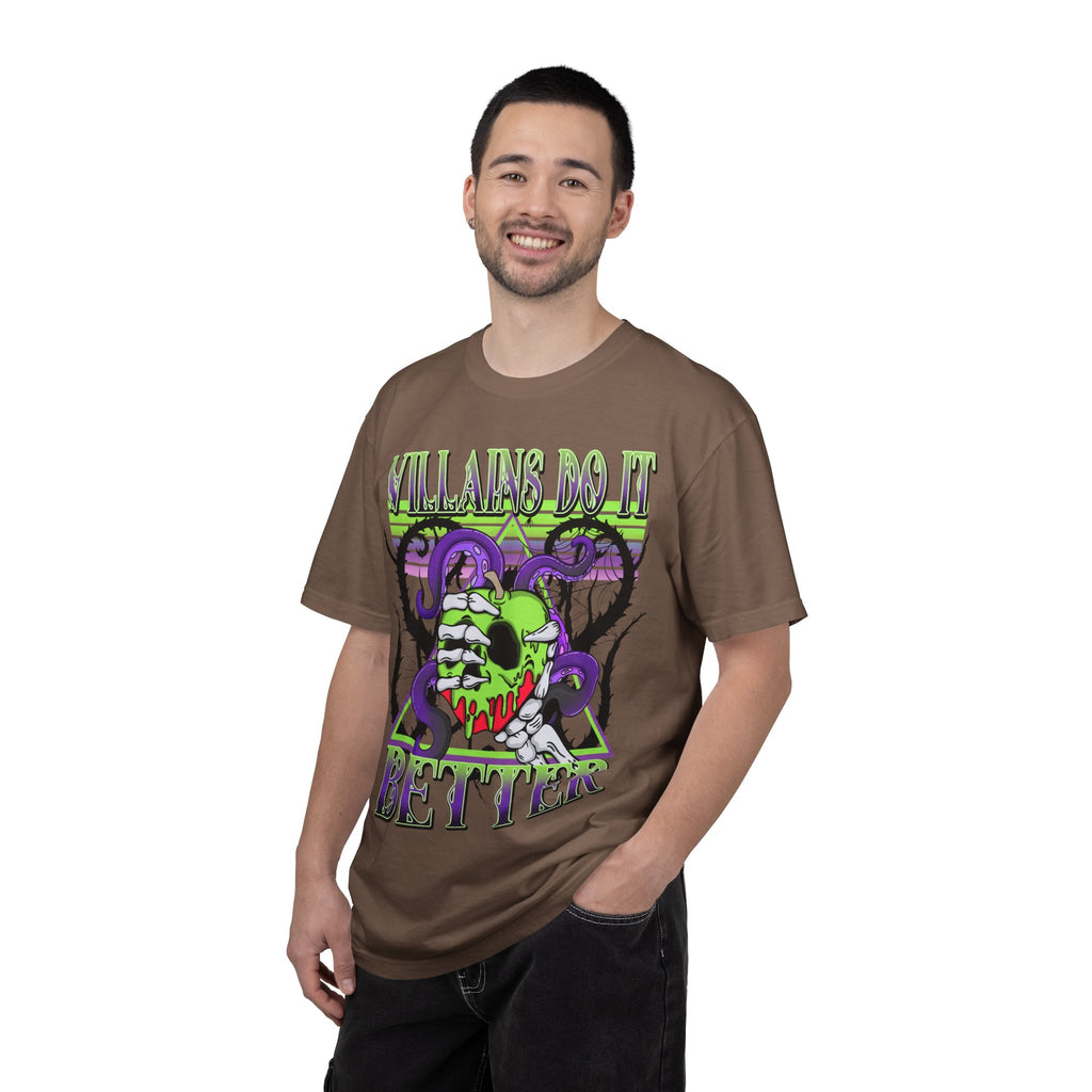 Villains Do It Better Graphic T-Shirt — Neon Monster Skull Tee. Midnight Eye, LLC