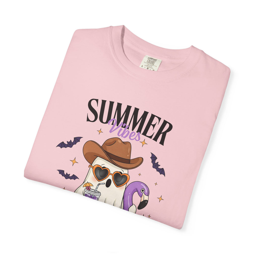 Spooky Summer Ghost T-Shirt — Cute Cowboy Hat & Sunglasses Funny Tee - Midnight Eye, LLC
