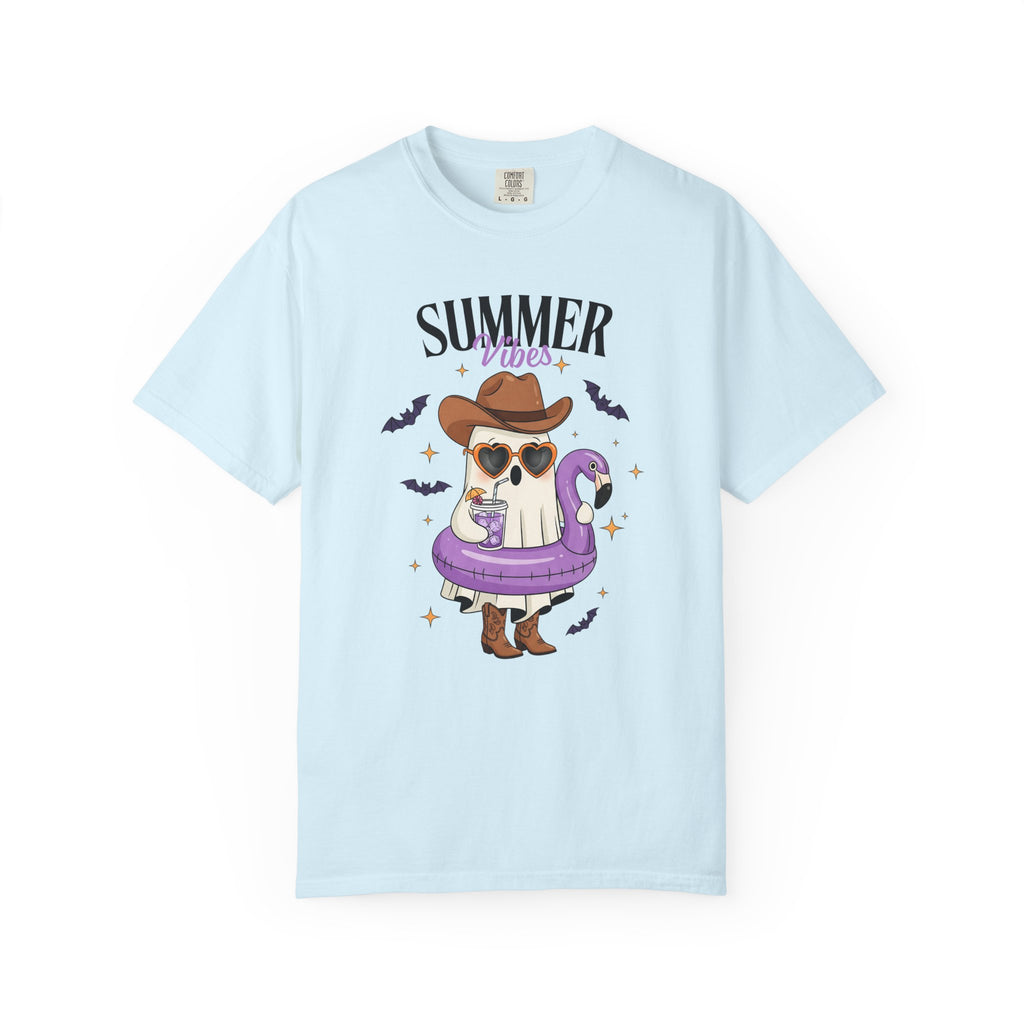 Spooky Summer Ghost T-Shirt — Cute Cowboy Hat & Sunglasses Funny Tee - Midnight Eye, LLC