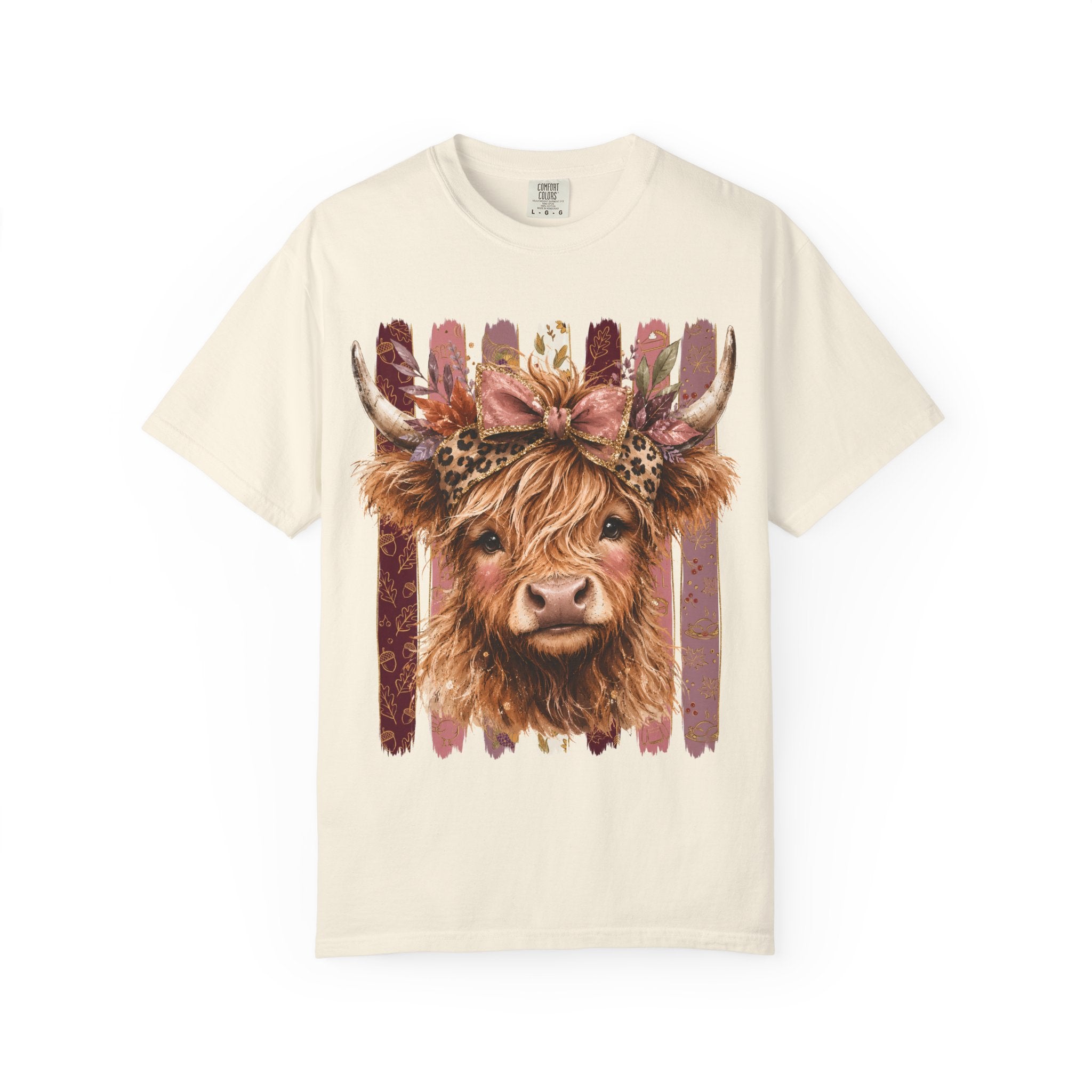Highland Cow Floral Tee — Cute Cow Graphic T-Shirt