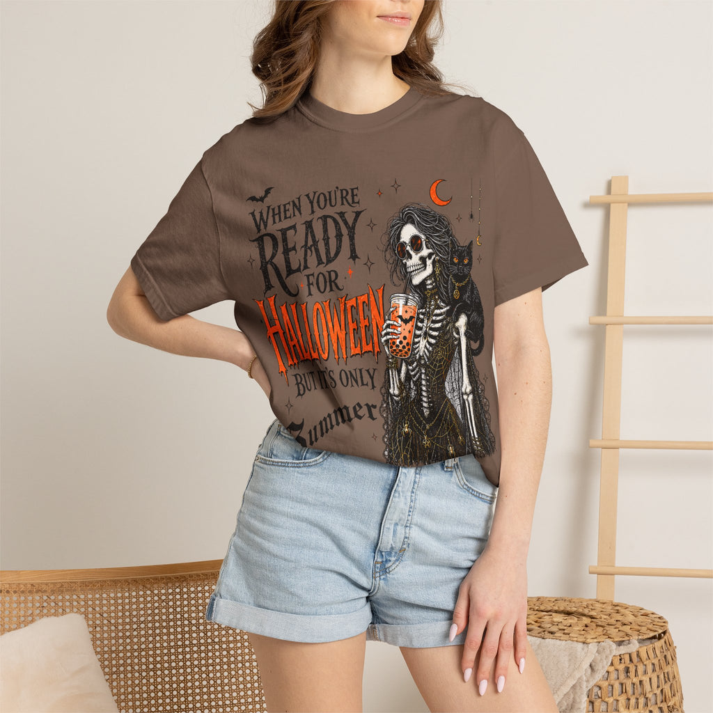 Halloween-Ready Grim Reaper T-Shirt – “When You’re Ready for Halloween but It’s Only Summer”