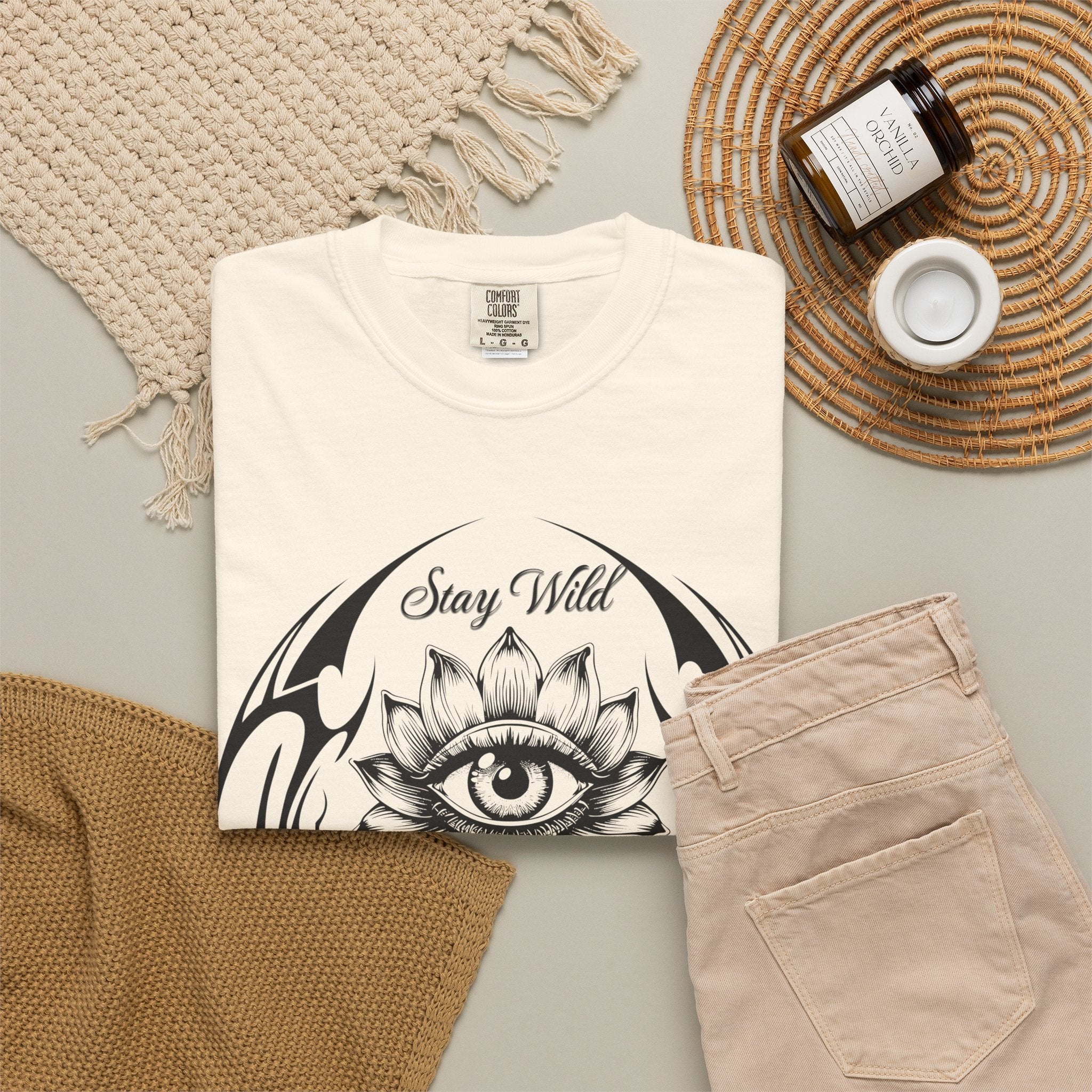 Lotus Eye Graphic T-Shirt — Cybergoth / Cyberpunk Floral Tee
