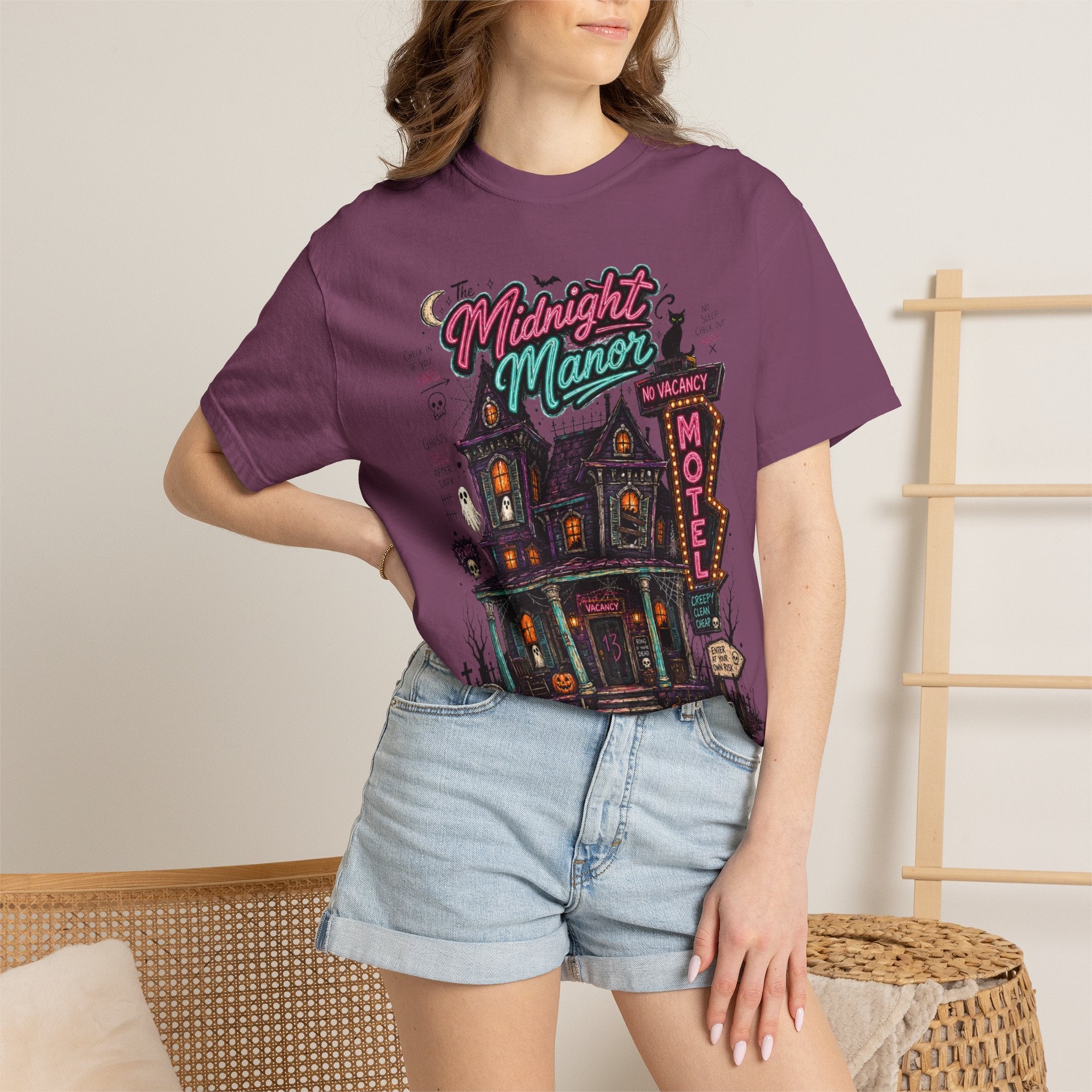 Midnight Manor Motel T-Shirt — Haunted House Horror Tee. Midnight Eye, LLC