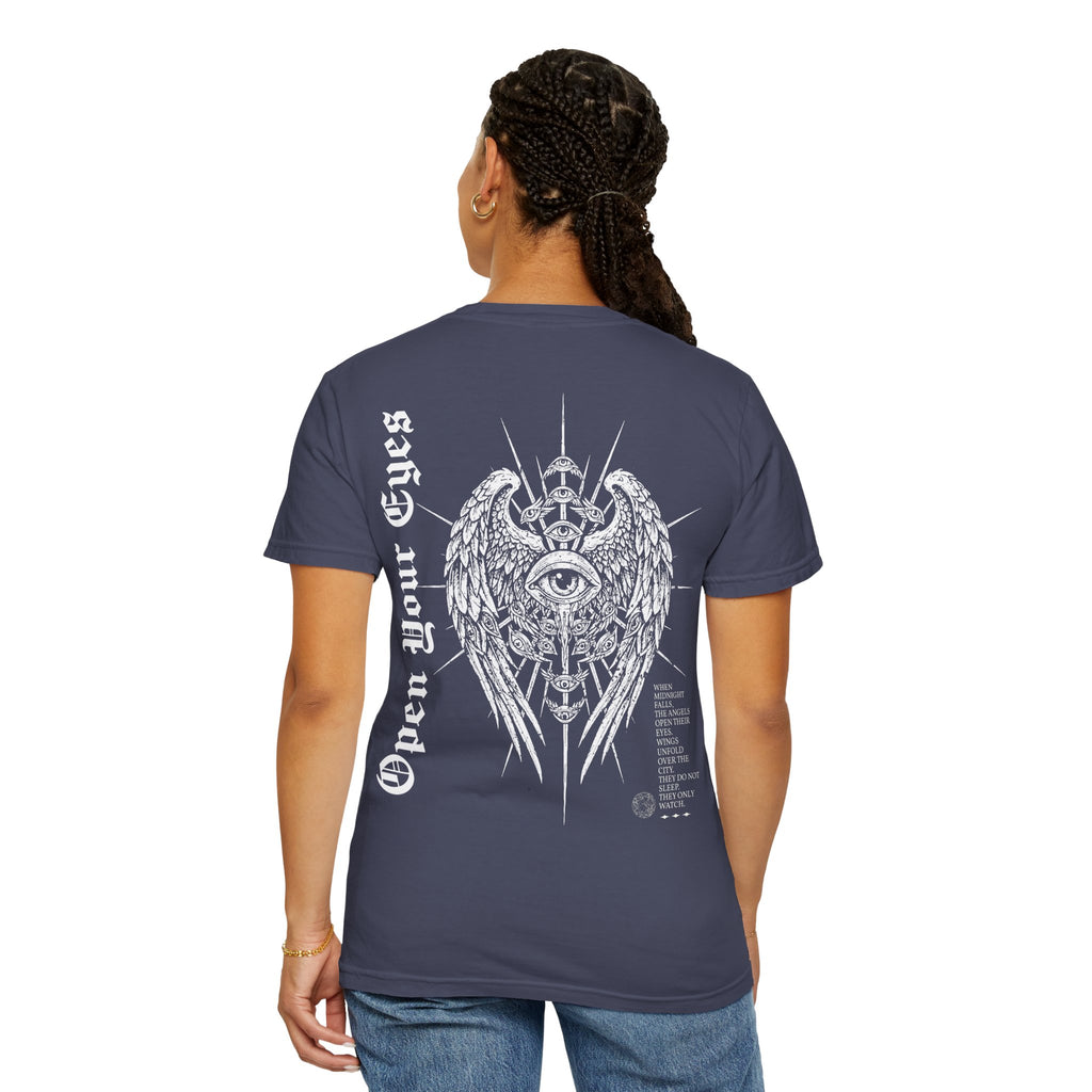 Winged - Eye & Red Rose Graphic T-Shirt - Gothic Tee - Rock Band T-Shirt - Streetwear T-Shirt - Midnight Eye, LLC
