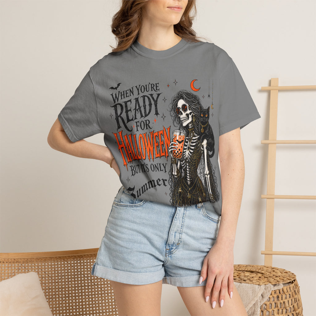 Halloween-Ready Grim Reaper T-Shirt – “When You’re Ready for Halloween but It’s Only Summer”