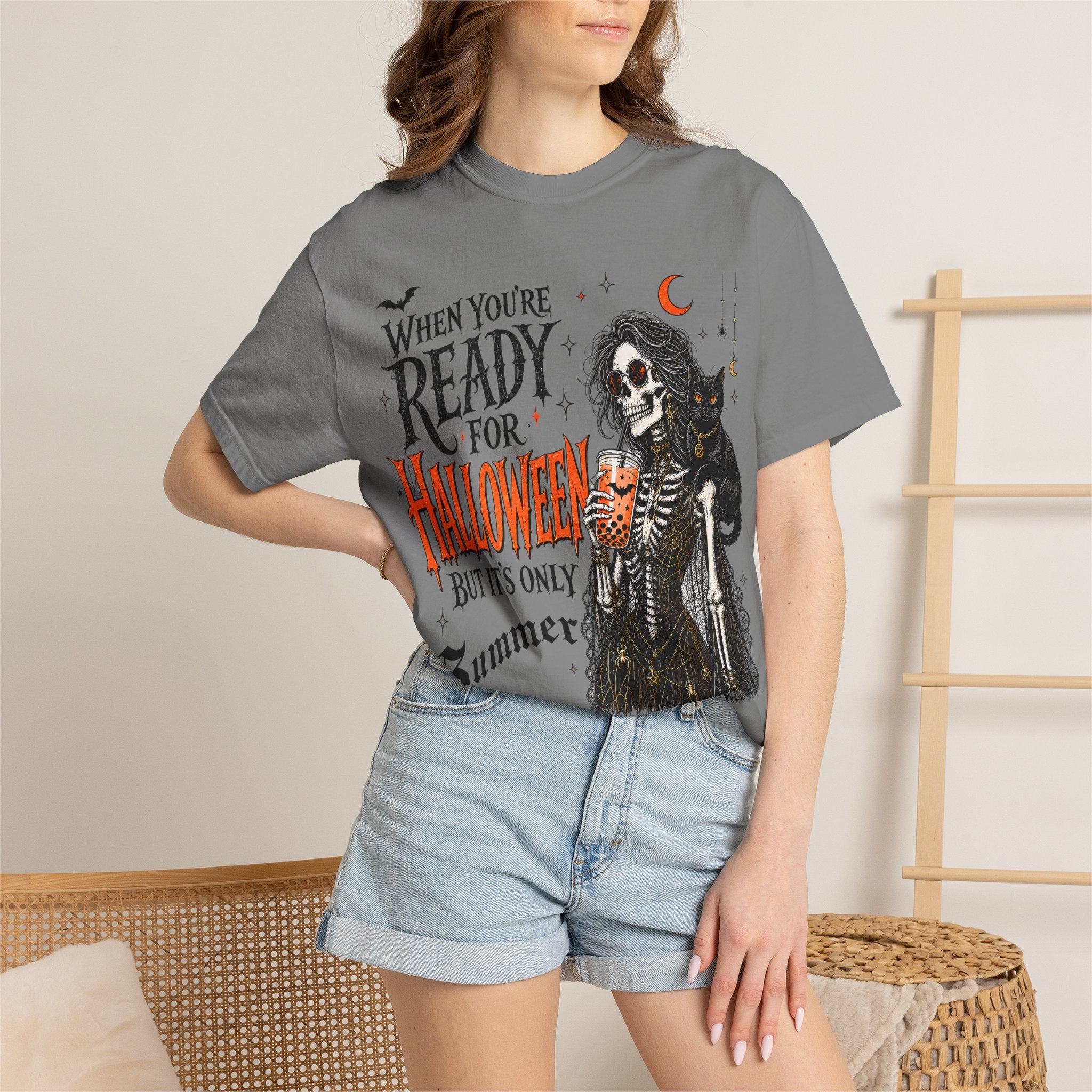 Halloween-Ready Grim Reaper T-Shirt – “When You’re Ready for Halloween but It’s Only Summer”
