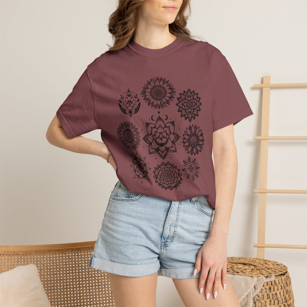Boho Flower Collage T-Shirt - Floral Graphic Tee
