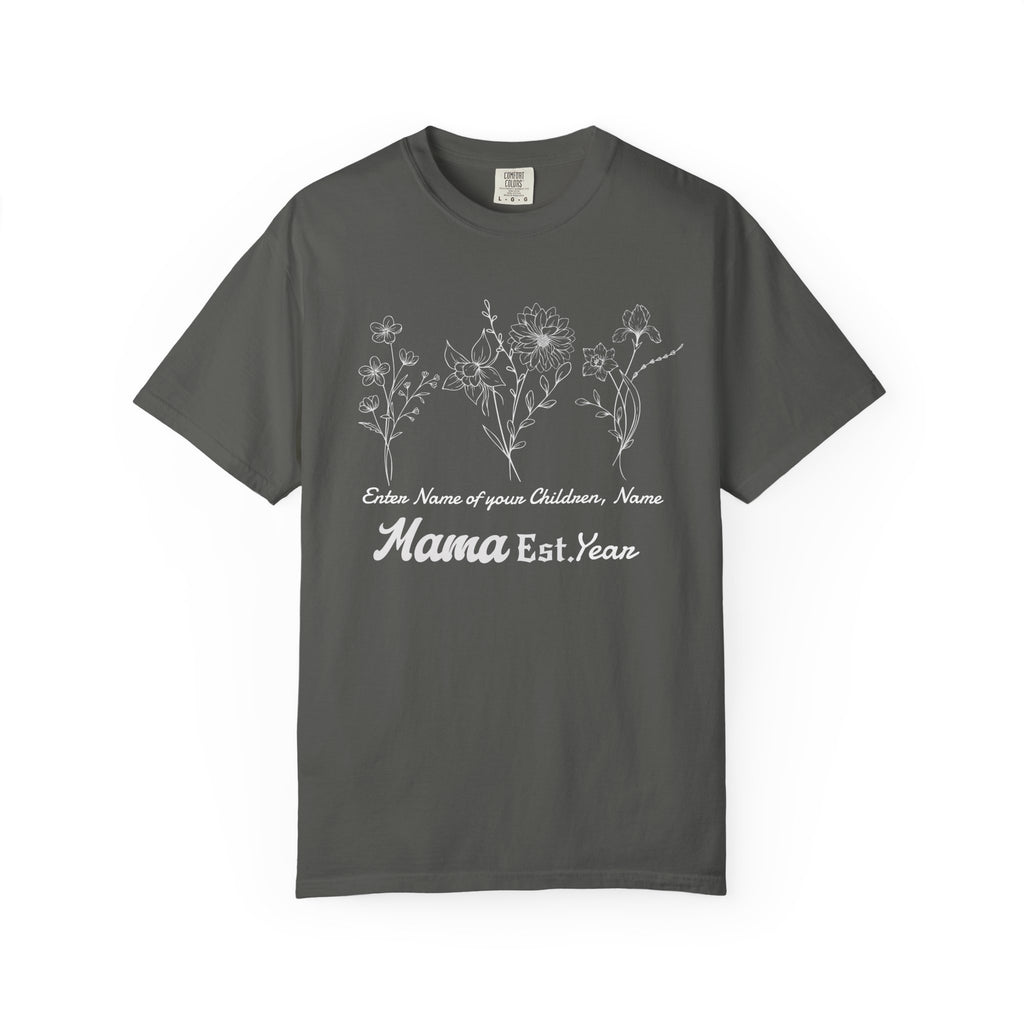 Personalized T-Shirt - "MAMA" with Children's Name and Year - Midnight Eye, LLC