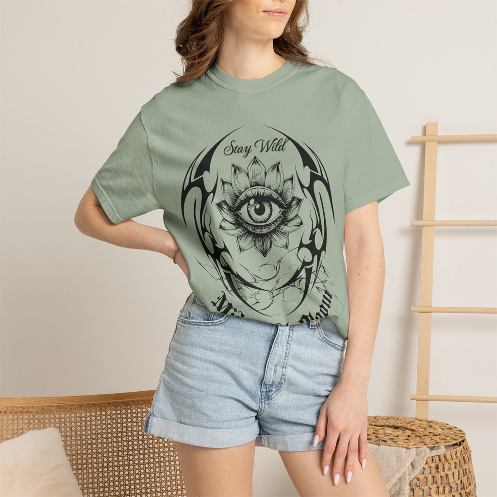 Lotus Eye Graphic T-Shirt — Cybergoth / Cyberpunk Floral Tee