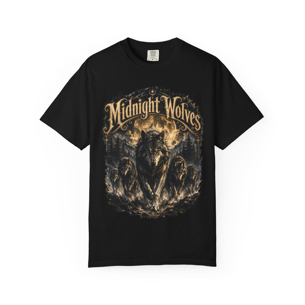 Midnight Wolves Graphic T-Shirt — Vintage Moonlit Wolf Pack Tee