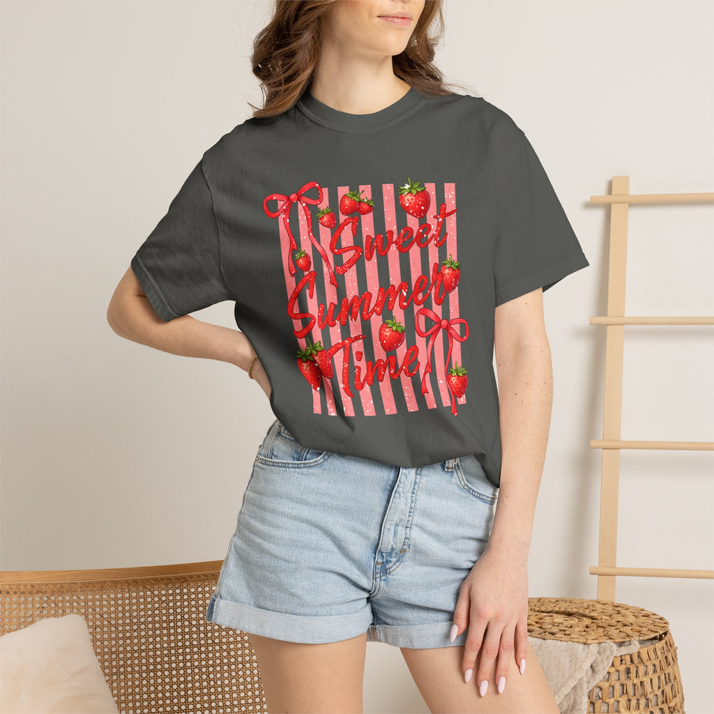 Sweet Summer Time Strawberry Graphic T-Shirt - Cute Summer T-Shirt - Fruit Tee