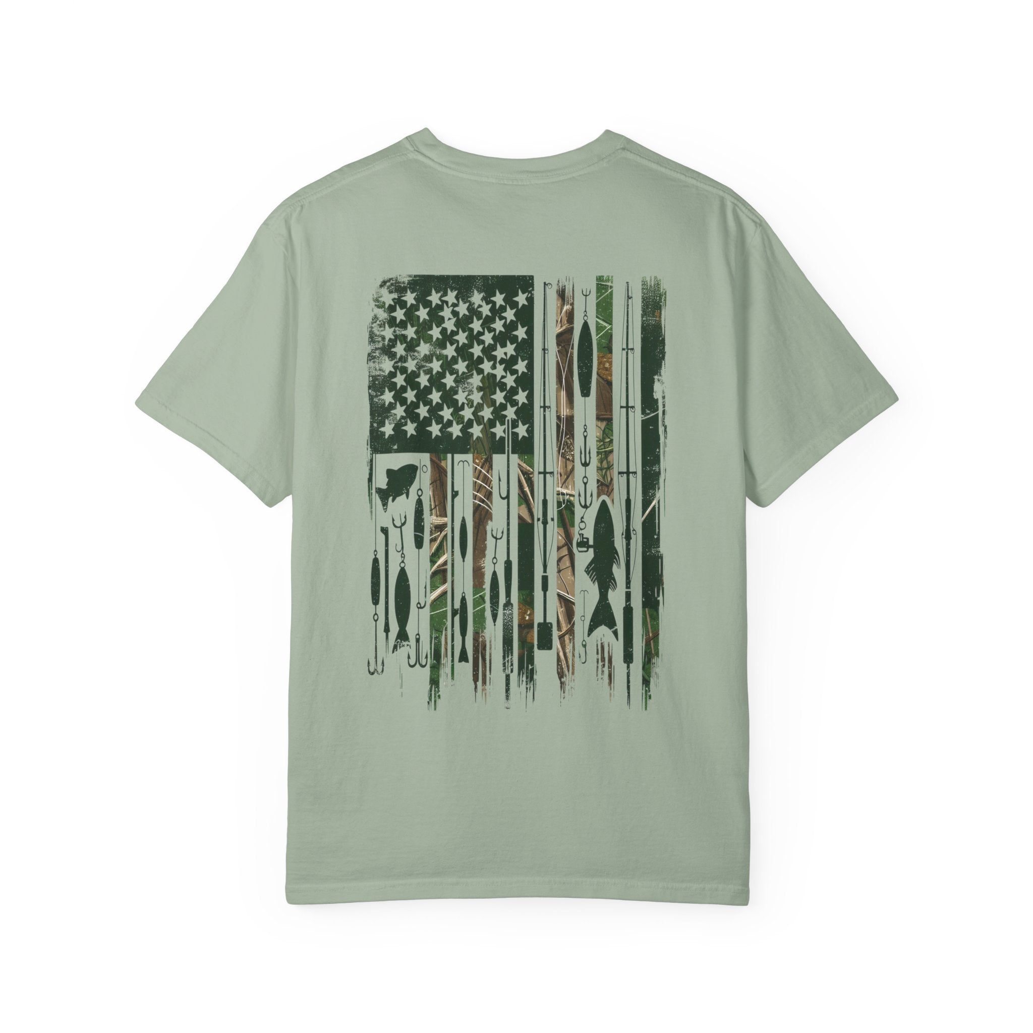 Fishing Flag T-Shirt — "Life is Better Fishing" Graphic Tee - Patriotic Tee - Father's Day T-Shirt - Midnight Eye, LLC