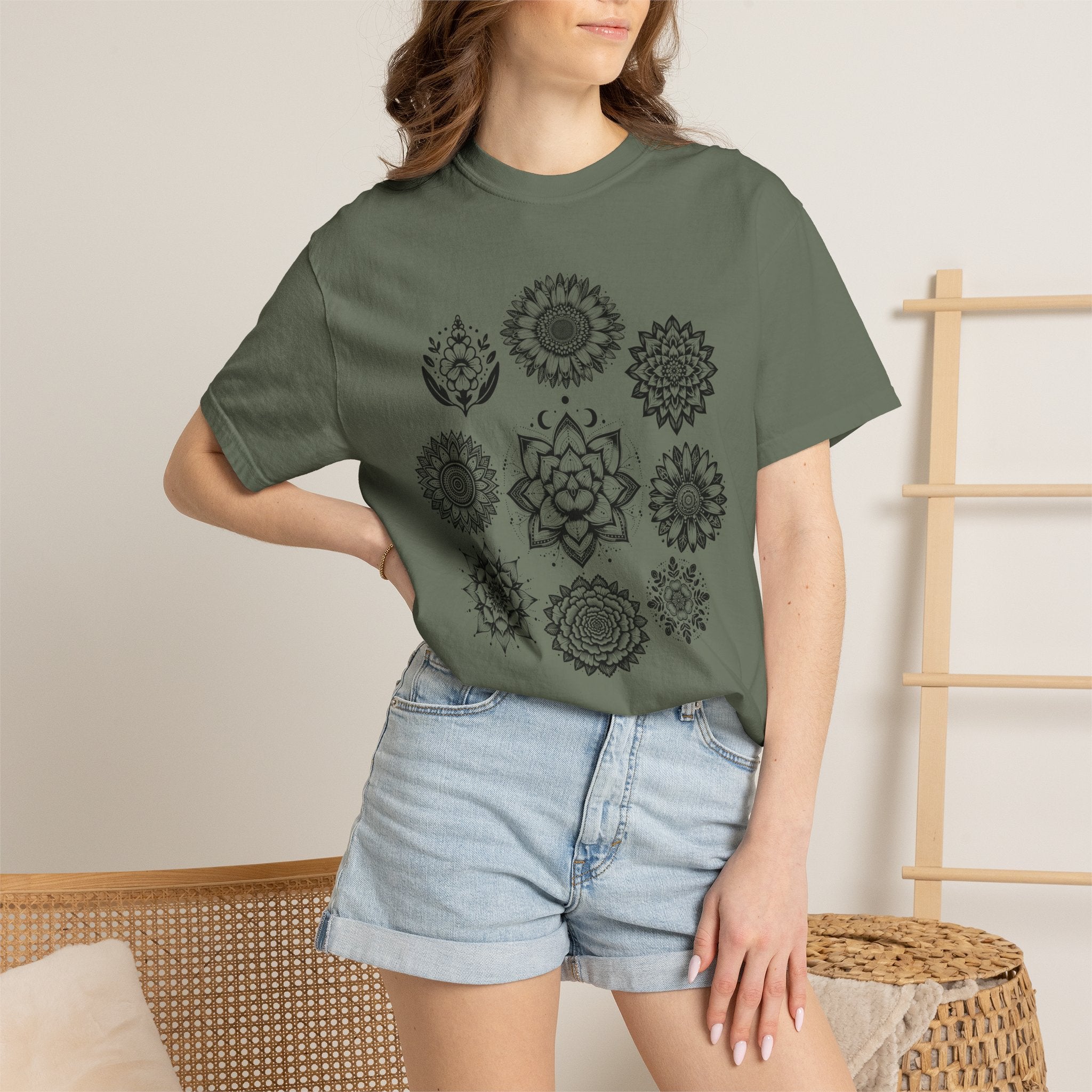 Boho Flower Collage T-Shirt - Floral Graphic Tee