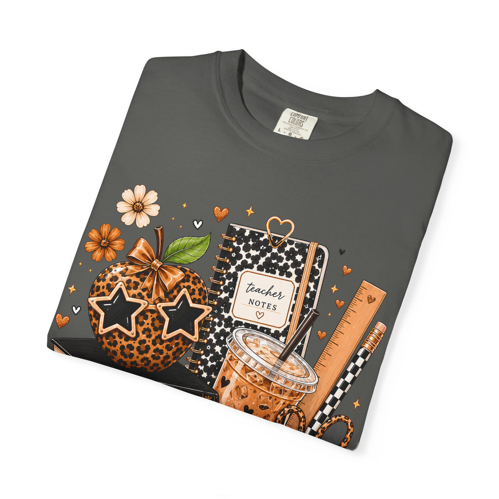 Teacher Life T‑Shirt — Teach Inspire Love Fall Apple & Coffee Graphic Tee