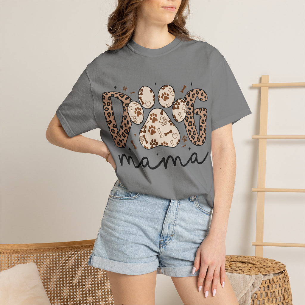 Dog Mama Leopard Paw T-Shirt – Cute Animal Print Tee for Pet Lovers. Midnight Eye, LLC