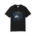 Wolf Floral T-Shirt — "Untamed" Graphic Tee with Blue & Black Roses. Midnight Eye, LLC