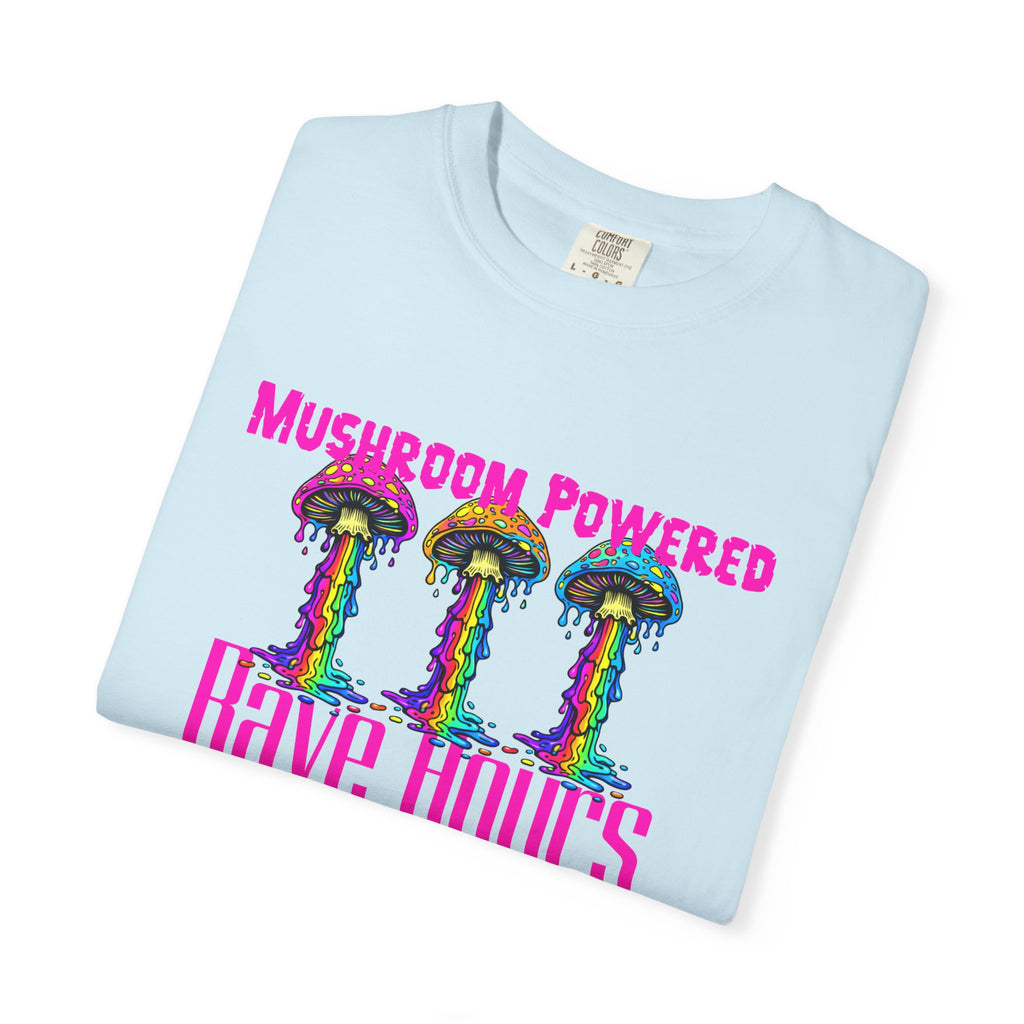 Rave Mushroom T-Shirt — “Mushroom Powered” Psychedelic Festival Tee - Midnight Eye, LLC