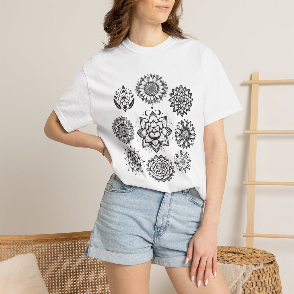 Boho Flower Collage T-Shit - Floral Graphic Tee