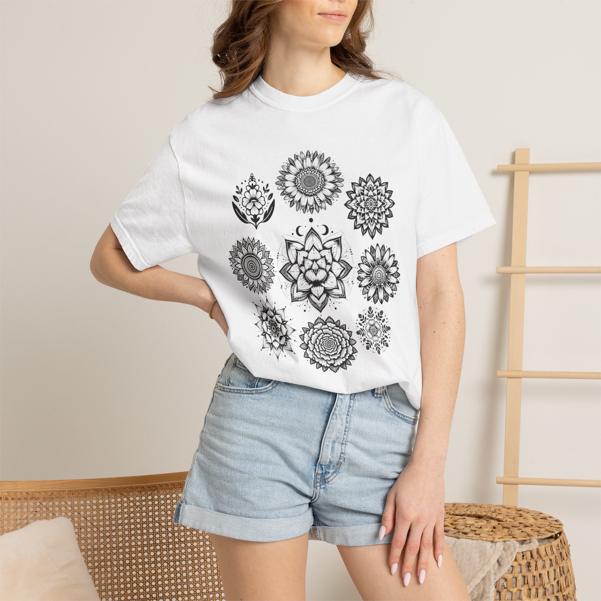 Boho Flower Collage T-Shit - Floral Graphic Tee