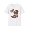 American Made Flag Girl Boots T-Shirt - Vintage Cowgirl Boots - Vintage Tee - Midnight Eye, LLC