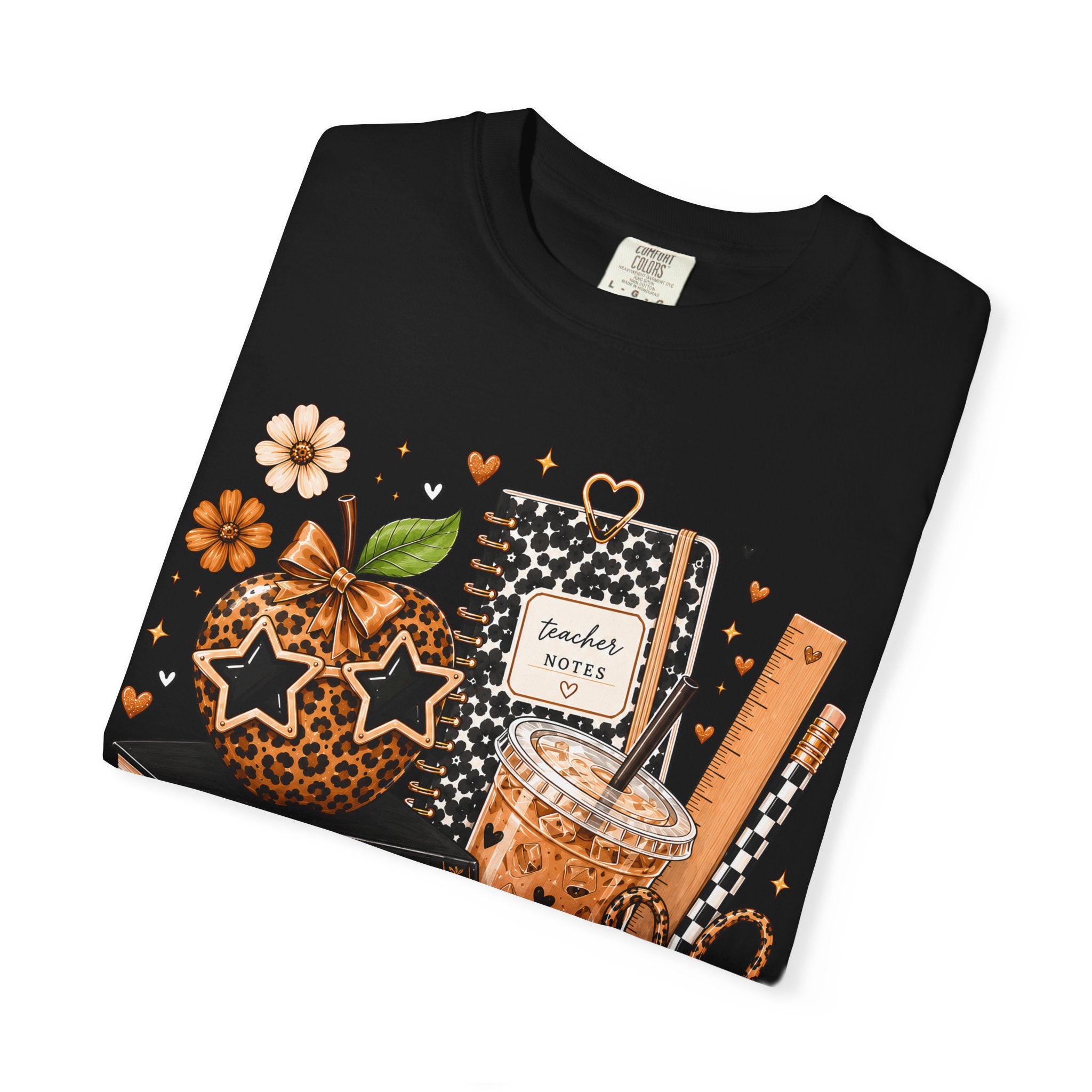 Teacher Life T‑Shirt — Teach Inspire Love Fall Apple & Coffee Graphic Tee
