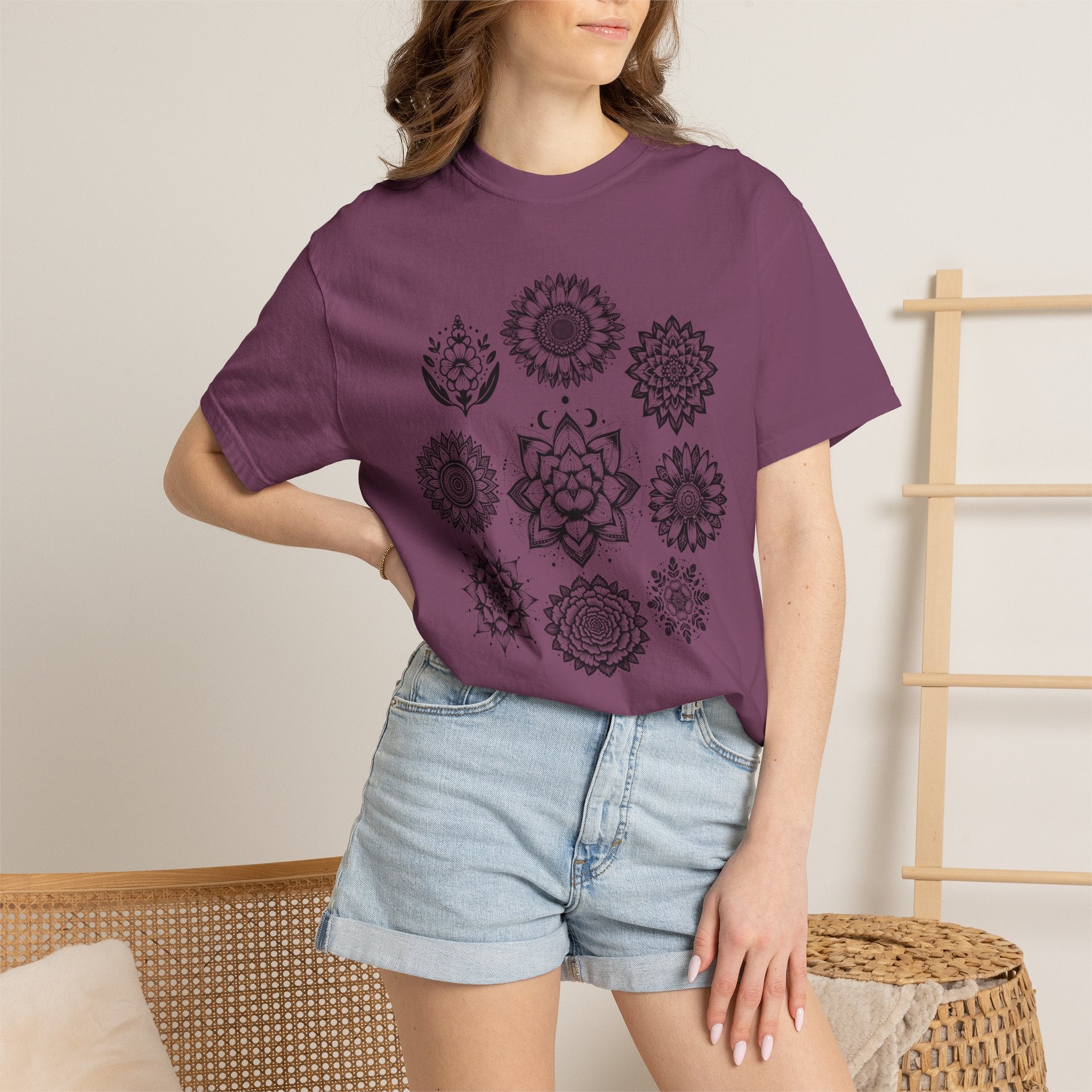 Boho Flower Collage T-Shit - Floral Graphic Tee