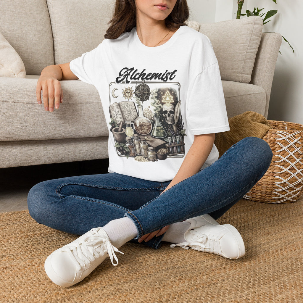Alchemist T-Shirt — Vintage Apothecary Magic Design - Mystical Tee. Midnight Eye, LLC