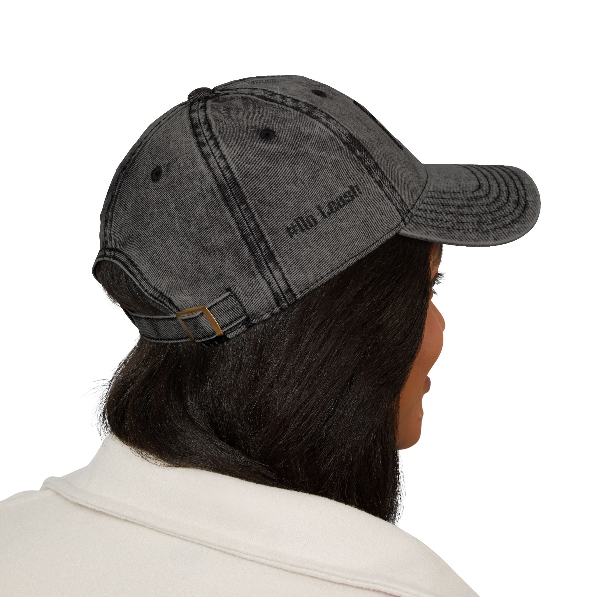 Vintage Embroidered Cap — Washed Black Distressed Dad Hat - Midnight Eye, LLC